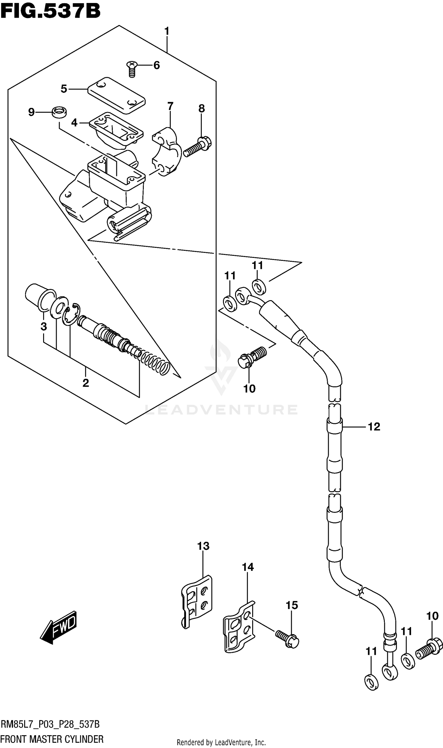 FRONT MASTER CYLINDER (RM85L7 P28)