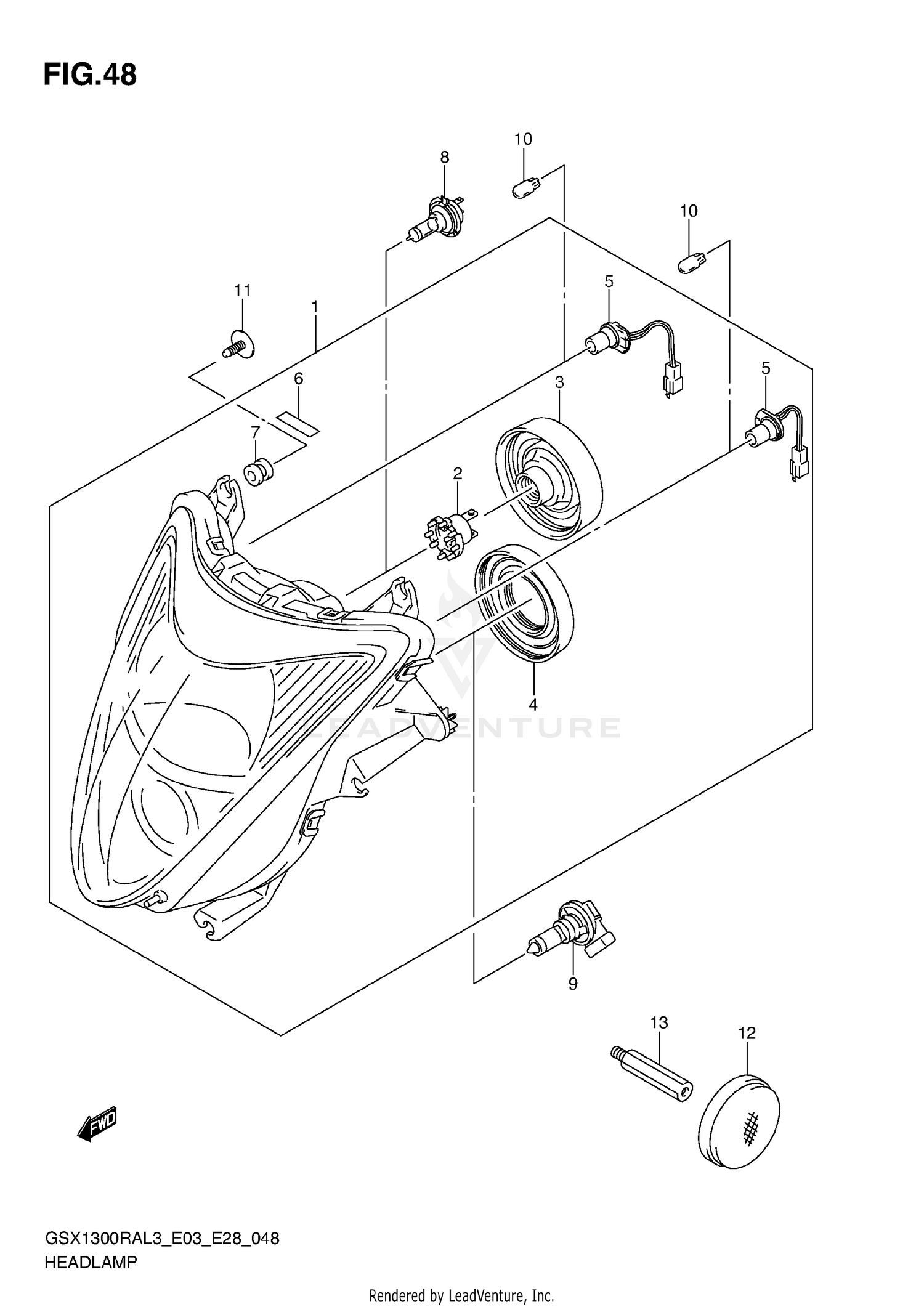 HEADLAMP (GSX1300RAL3 E28)