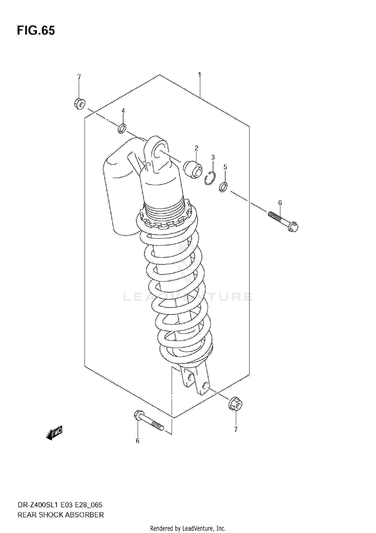 REAR SHOCK ABSORBER (DR-Z400SL1 E28)
