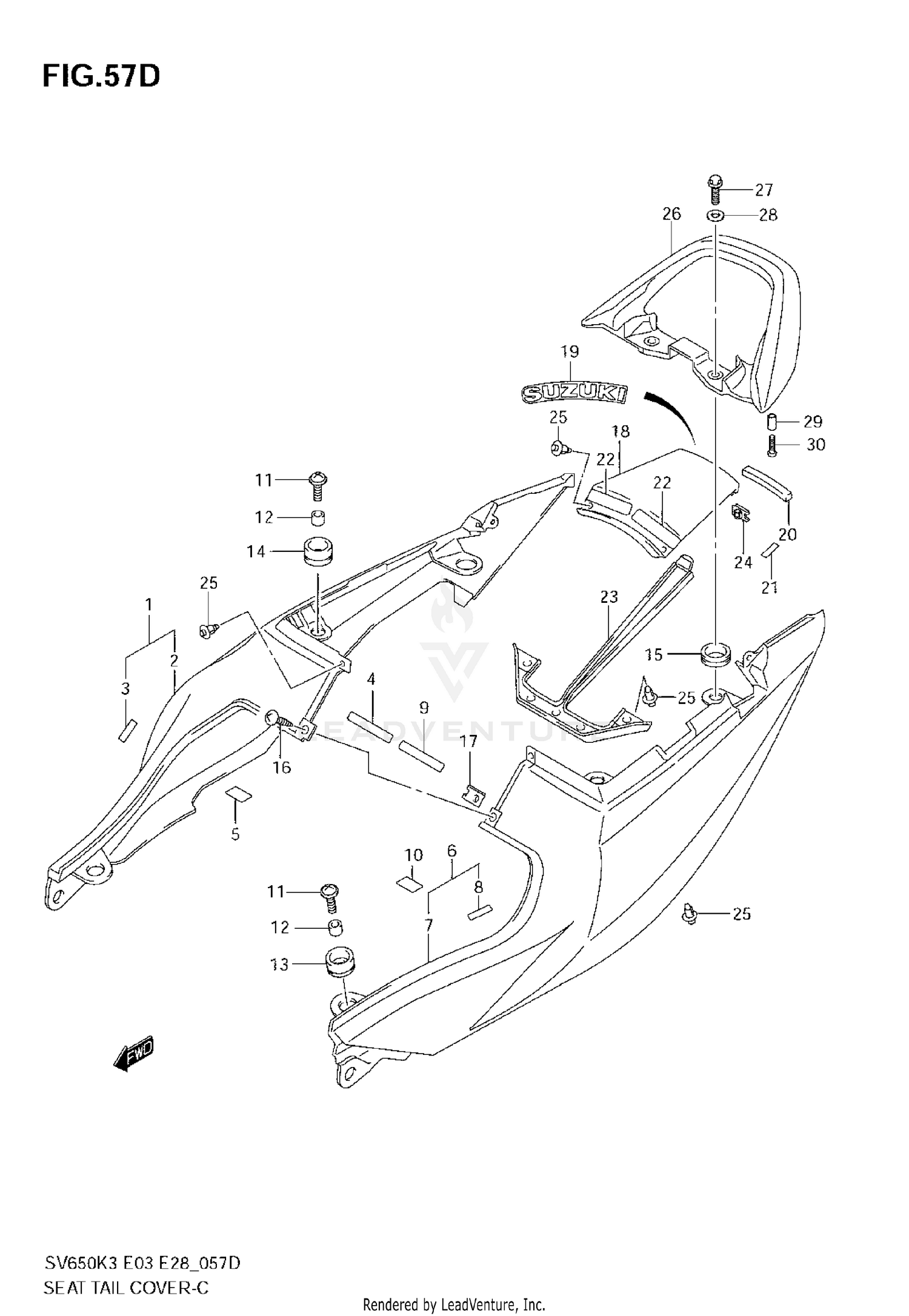 SEAT TAIL COVER (SV650SK5)