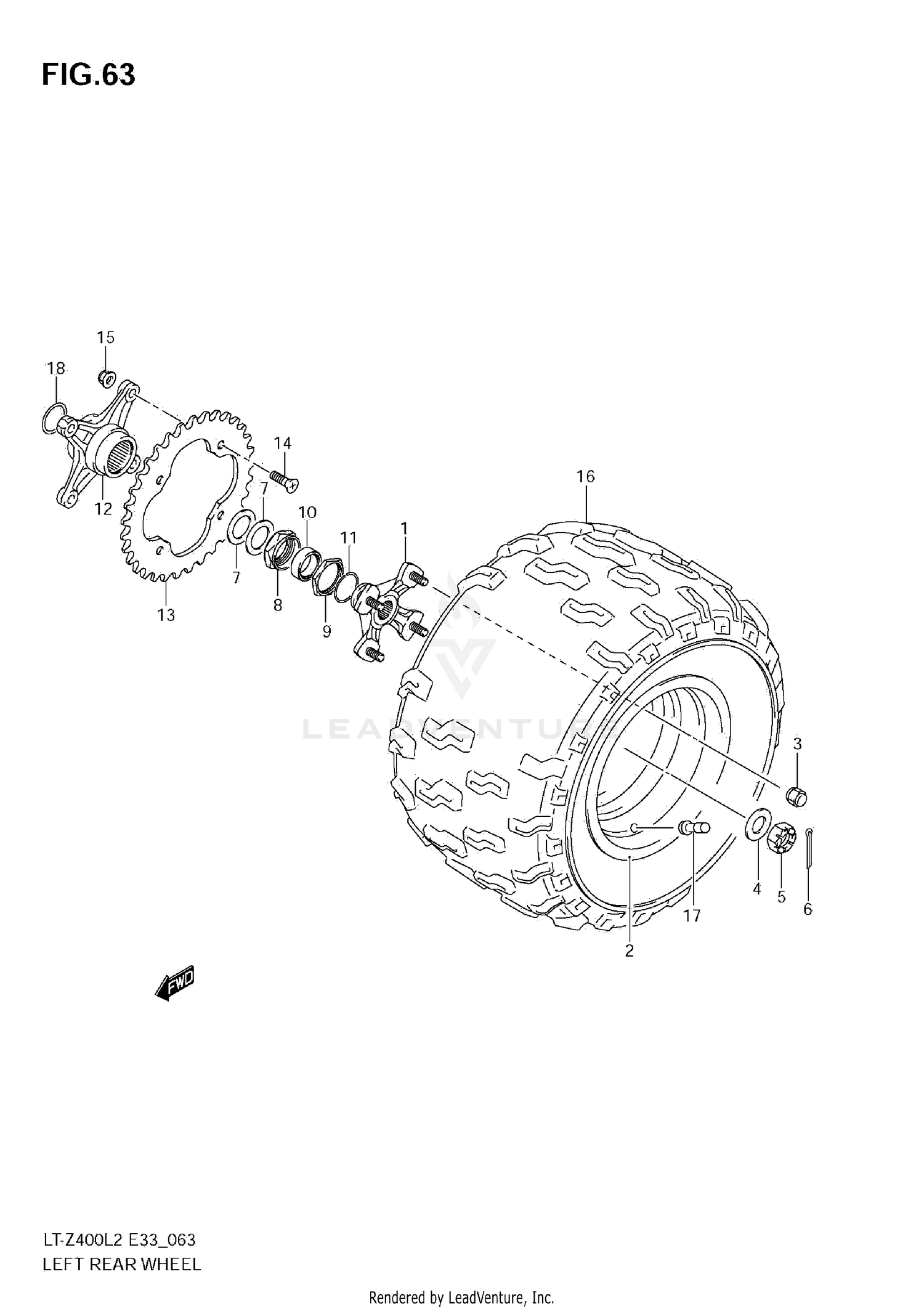 LEFT REAR WHEEL (LT-Z400L2)