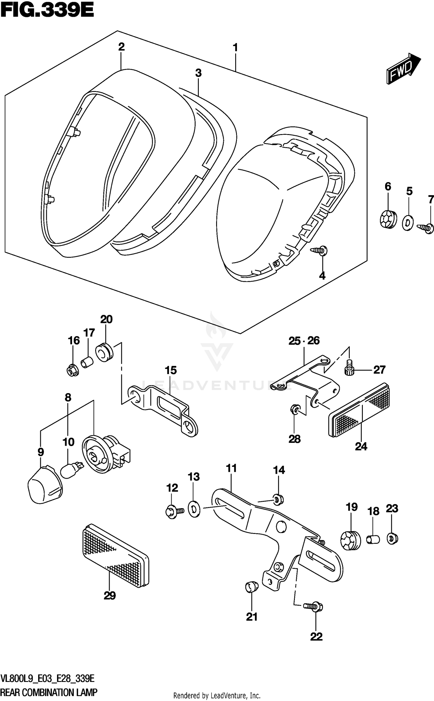 REAR COMBINATION LAMP (VL800TL9 E28)