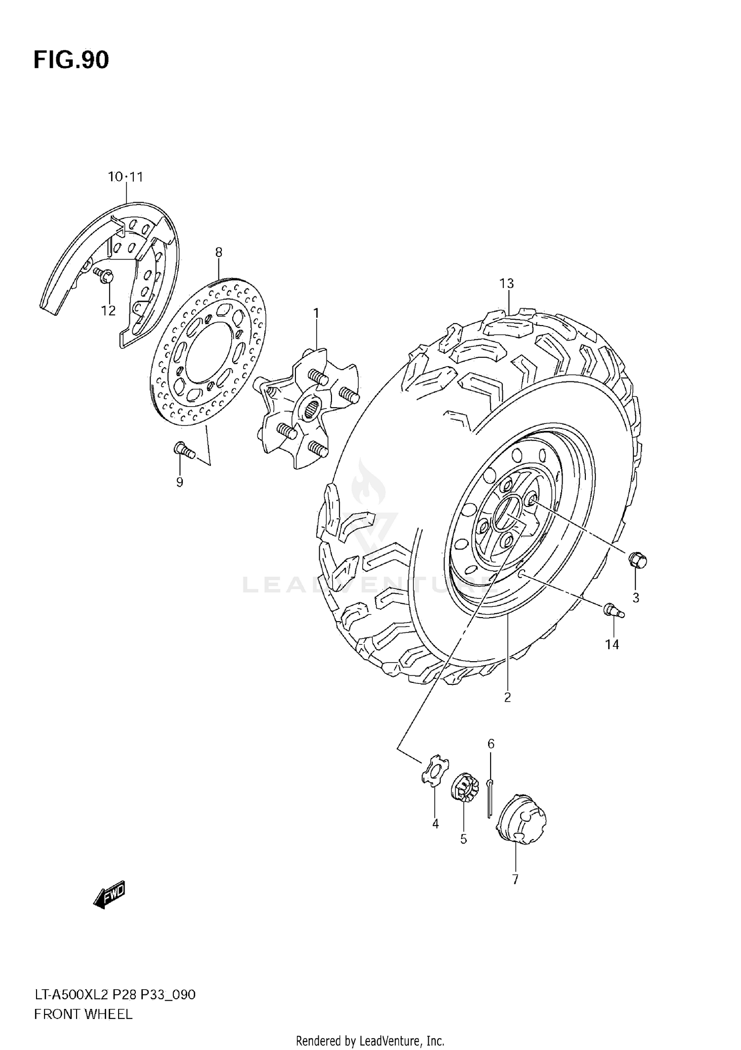 FRONT WHEEL (LT-A500XZ E28)