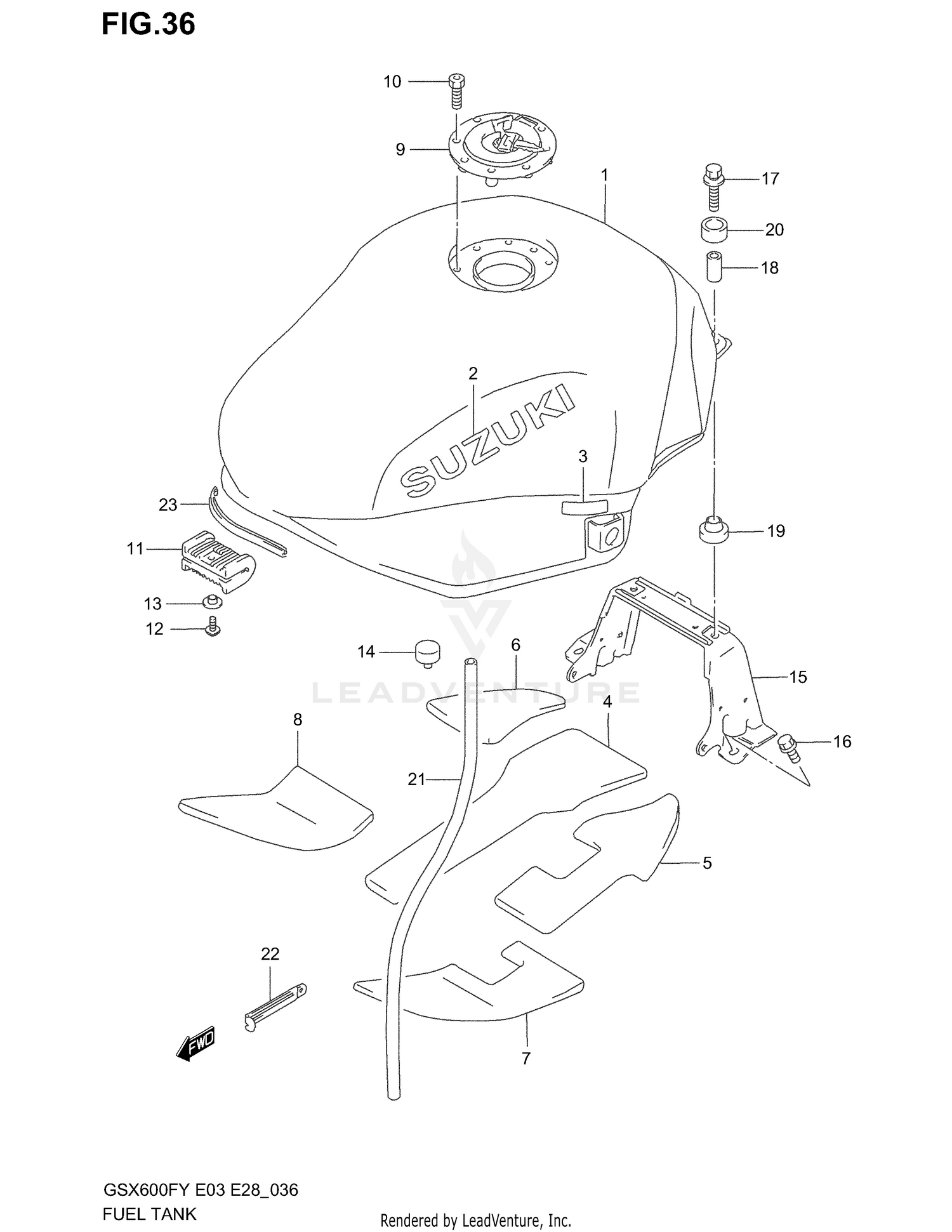 FUEL TANK (MODEL W/X)