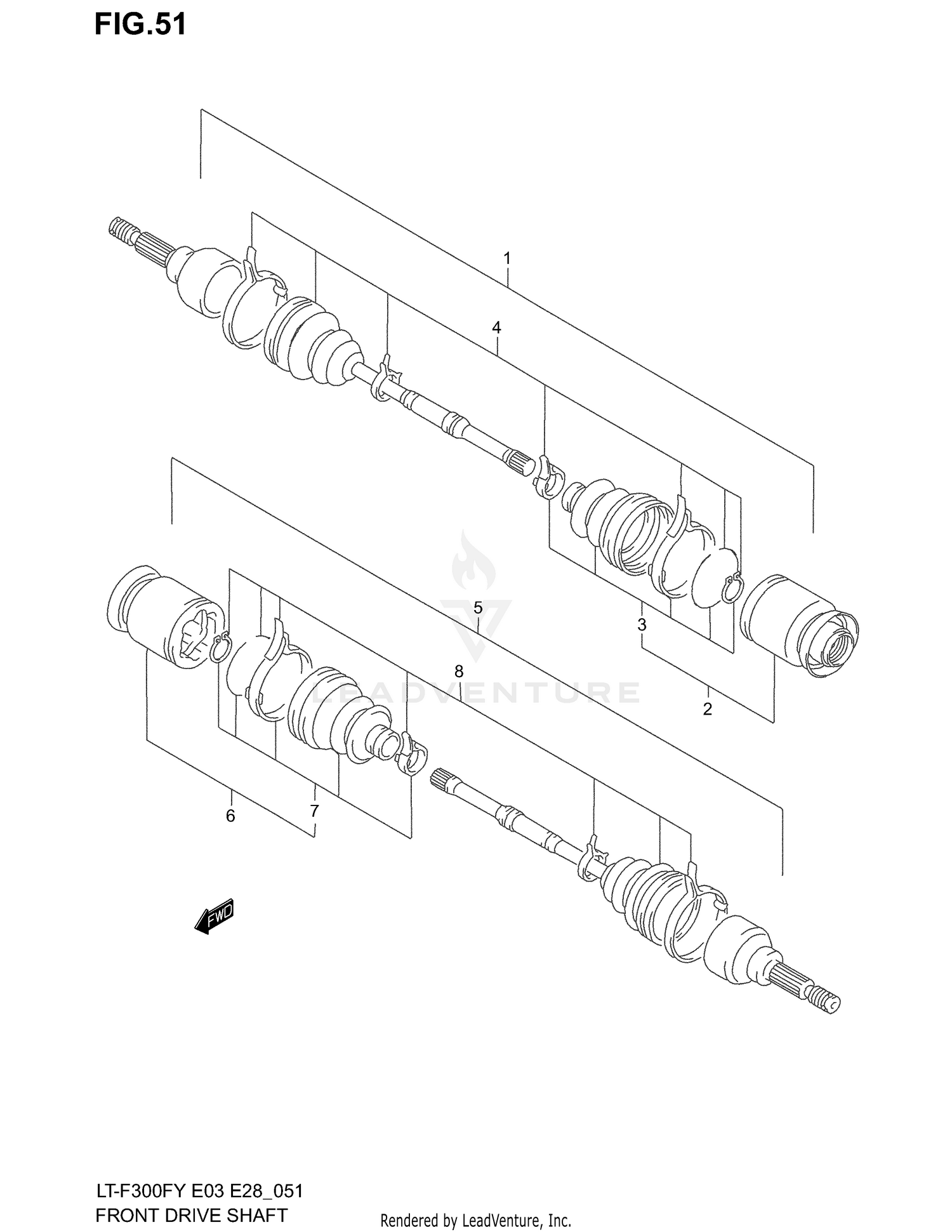 FRONT DRIVE SHAFT (MODEL X/Y)
