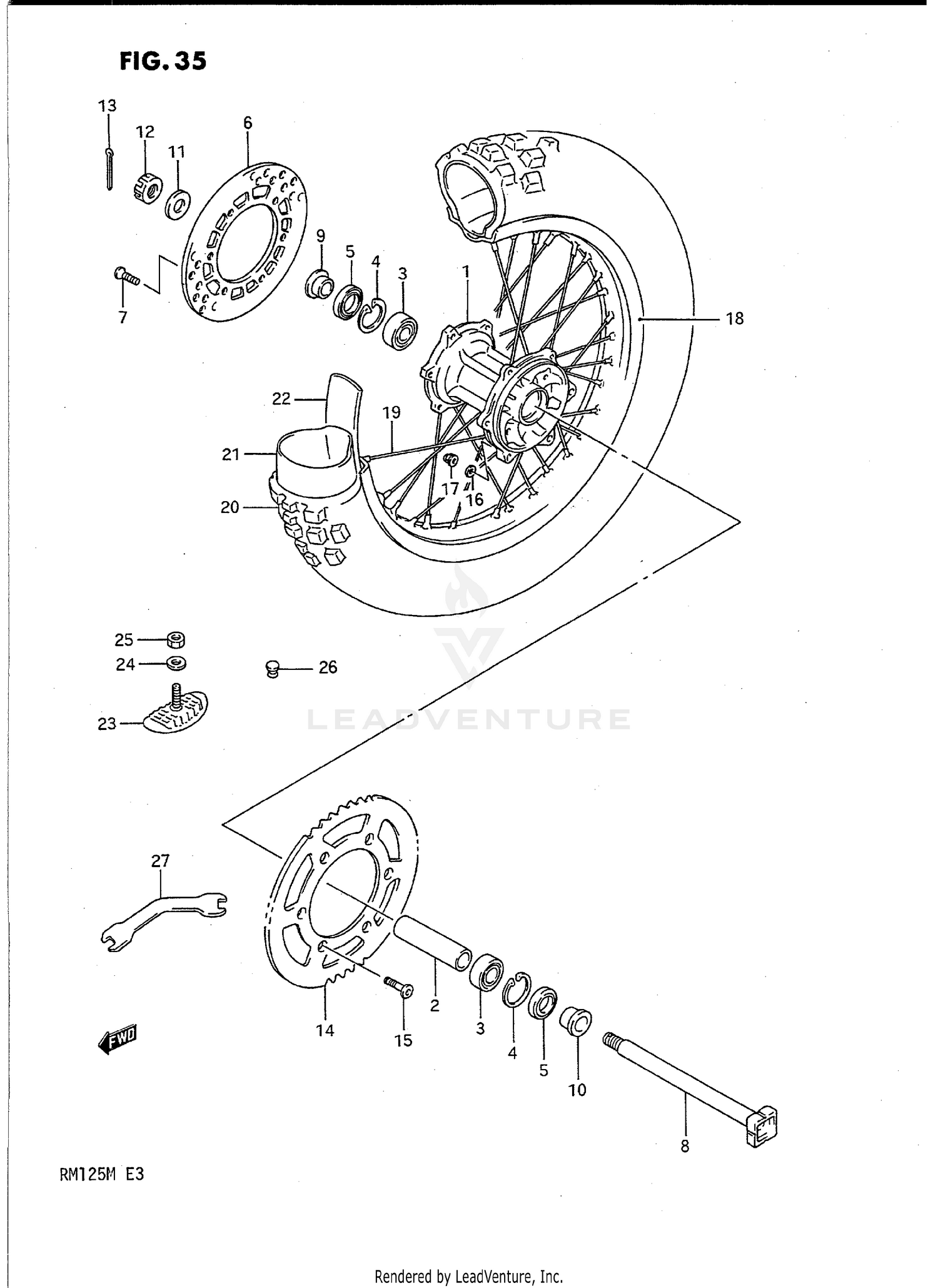 REAR WHEEL (MODEL K)