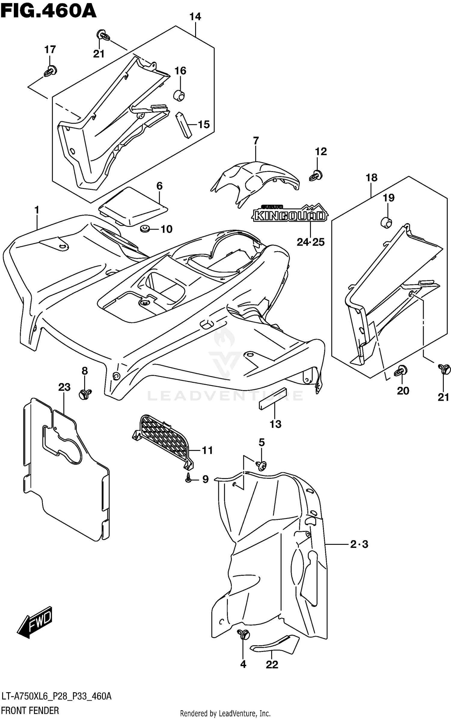 FRONT FENDER (LT-A750XL6 P28)