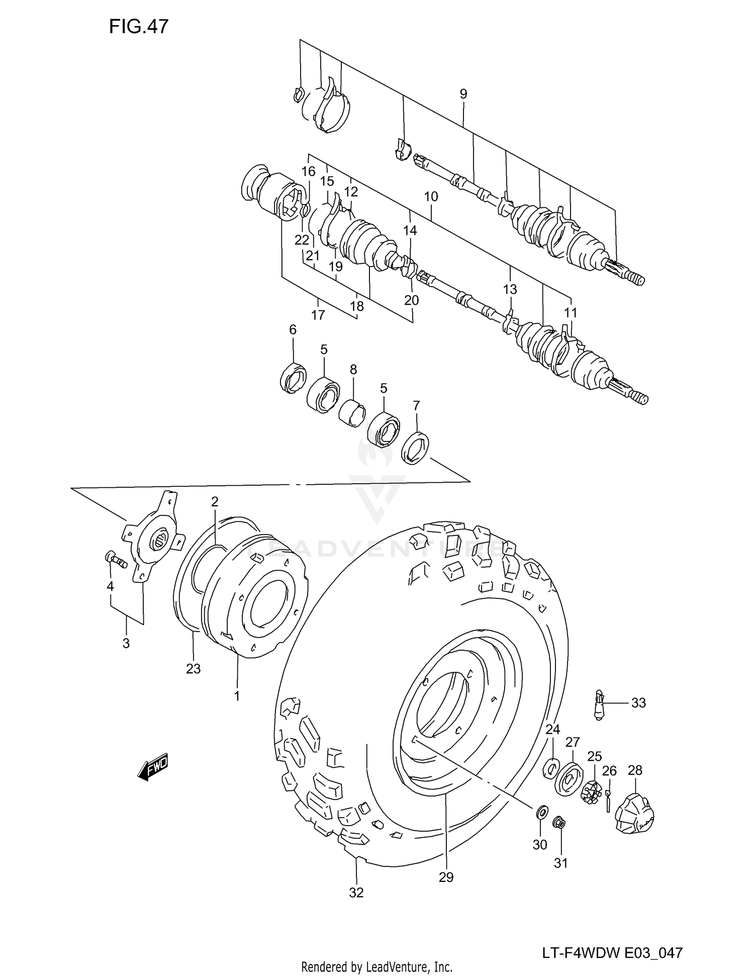 FRONT WHEEL (SEE NOTE)