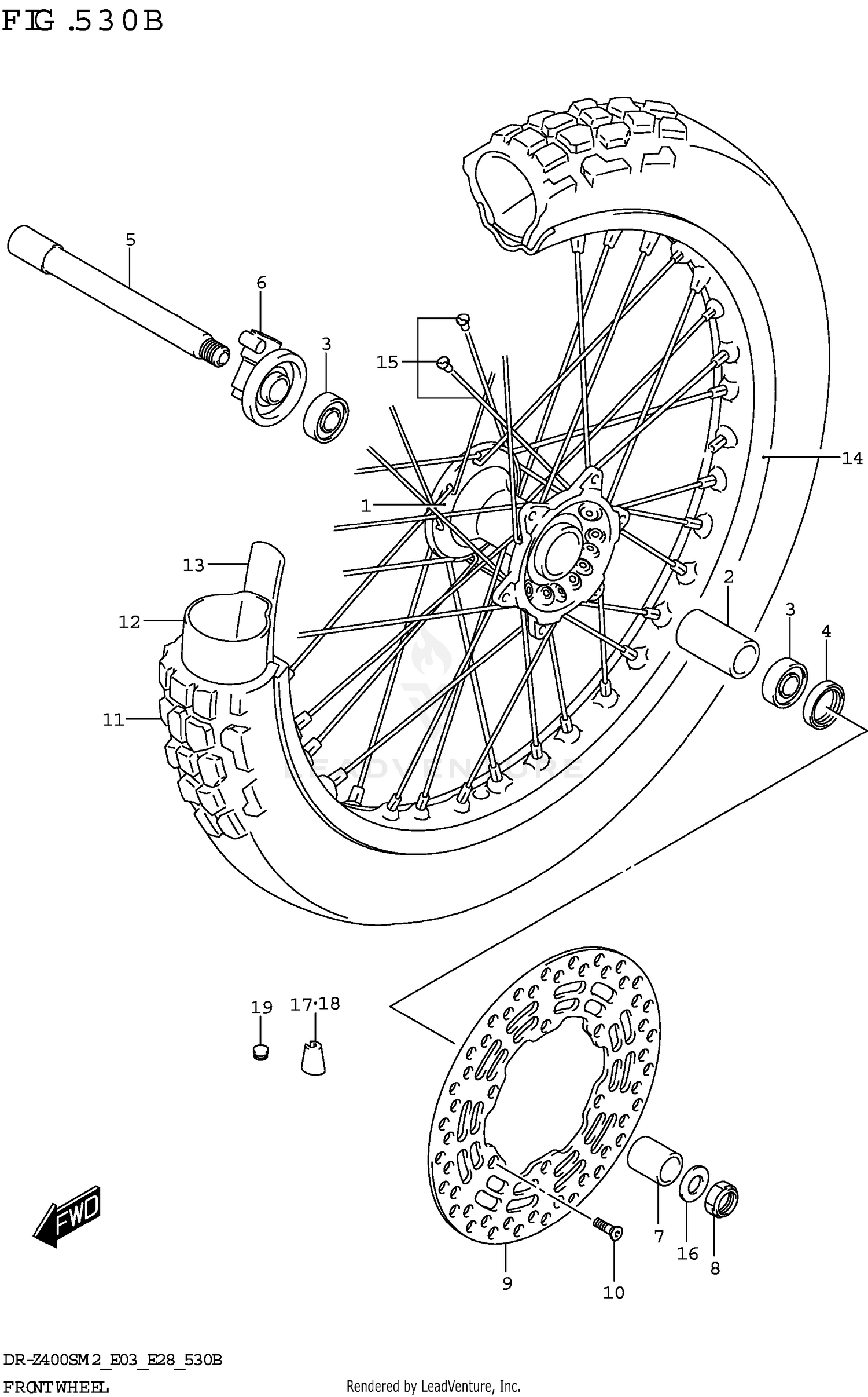 FRONT WHEEL (DR-Z400S)