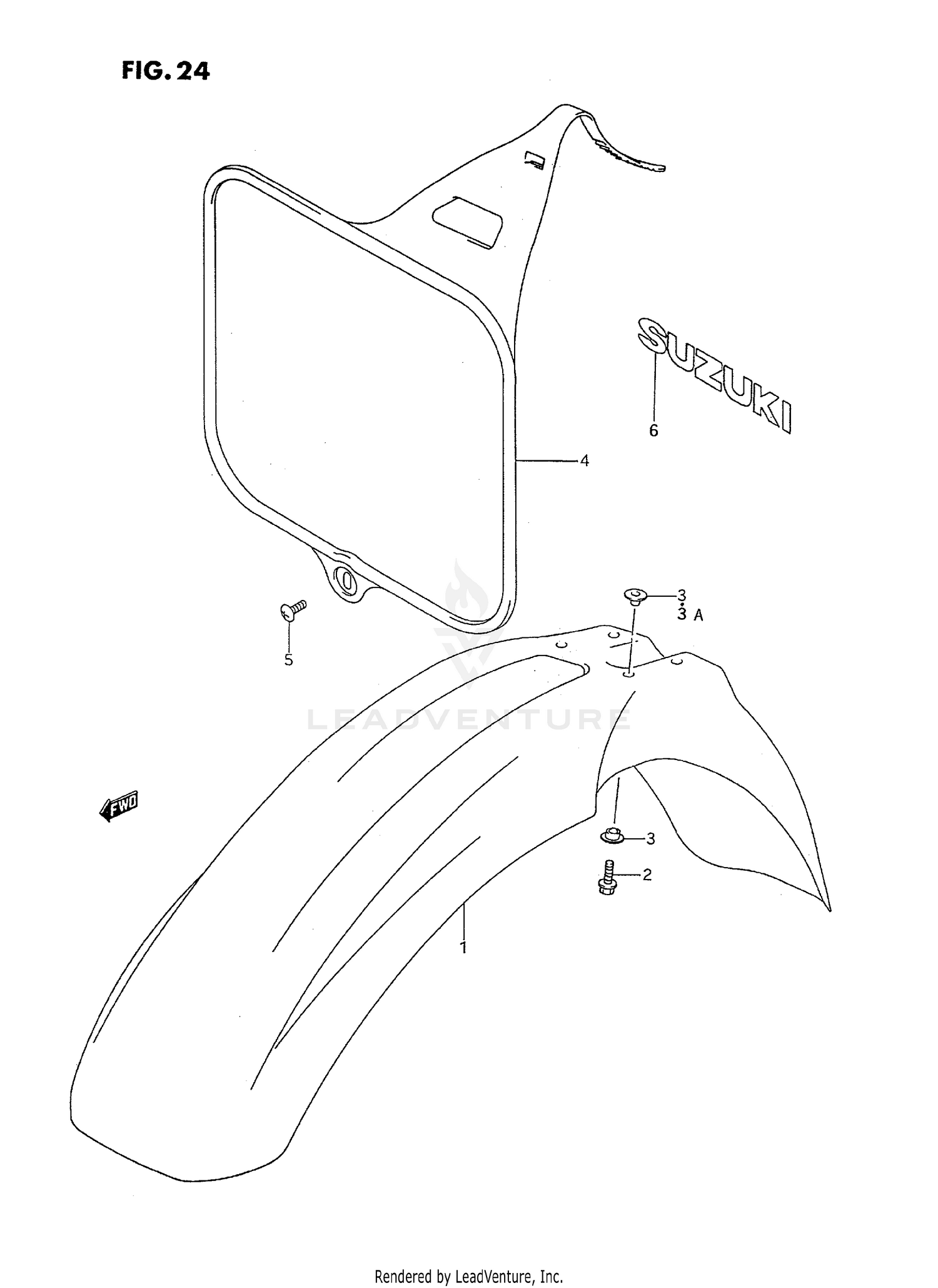 FRONT FENDER - FRONT NUMBER PLATE
