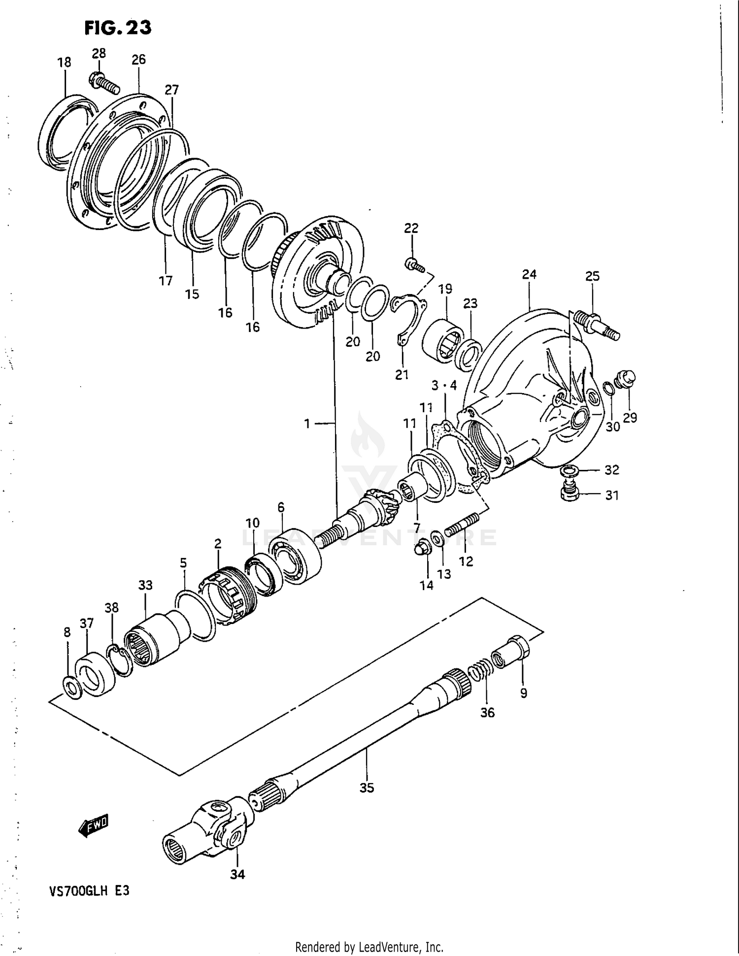 PROPELLER SHAFT - FINAL DRIVE GEAR