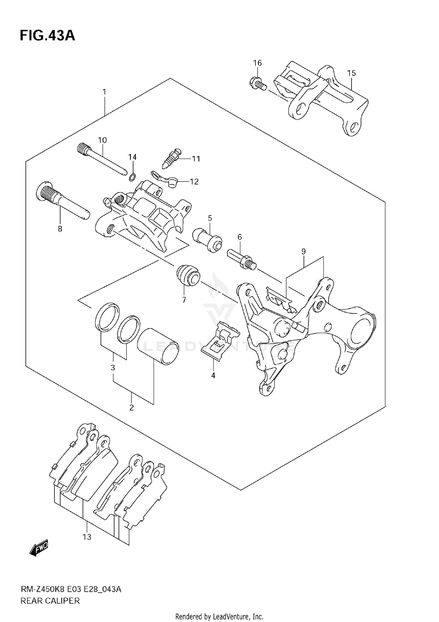 REAR CALIPER (RM-Z450 L1)