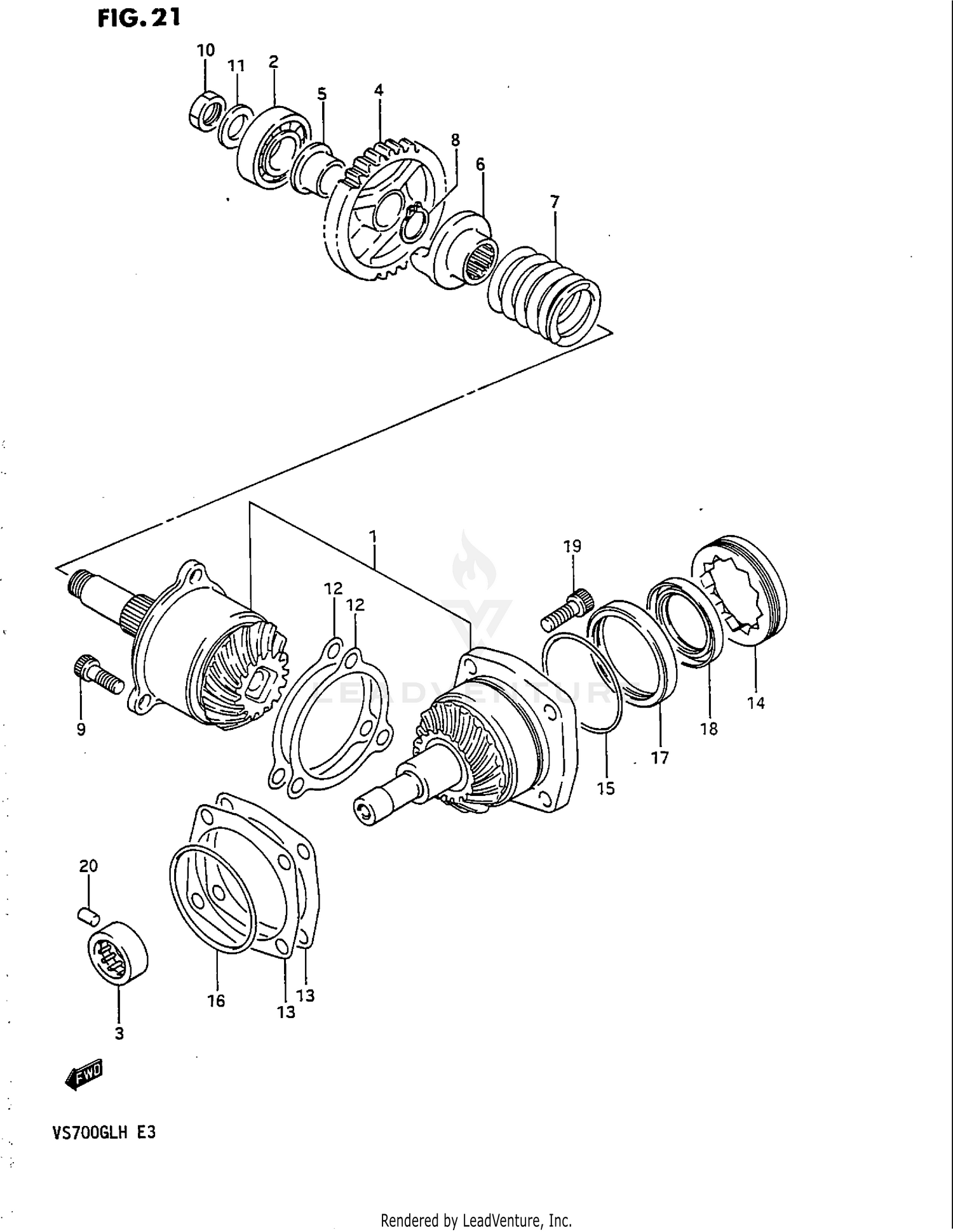 SECONDARY DRIVE GEAR (MODEL H)