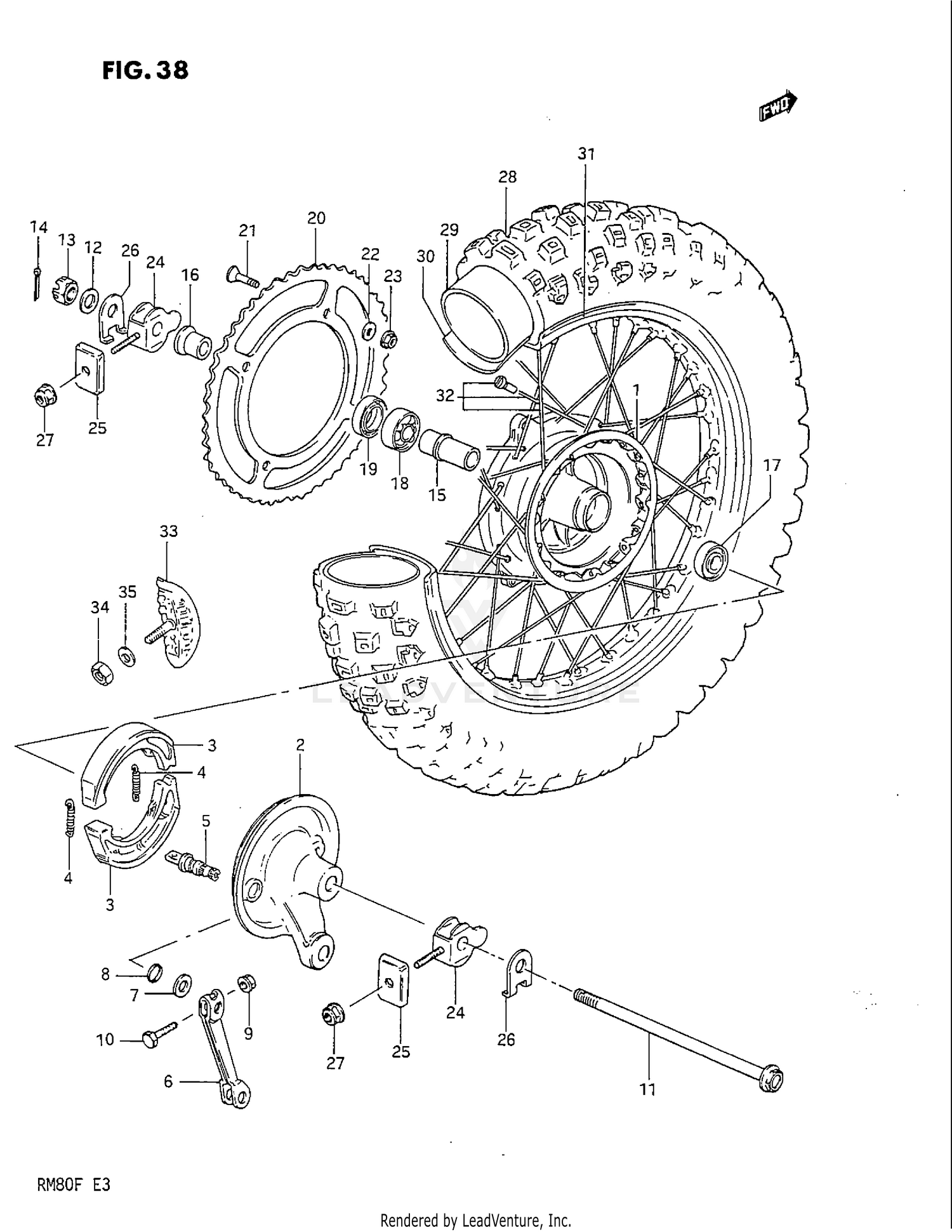 REAR WHEEL (MODEL D)