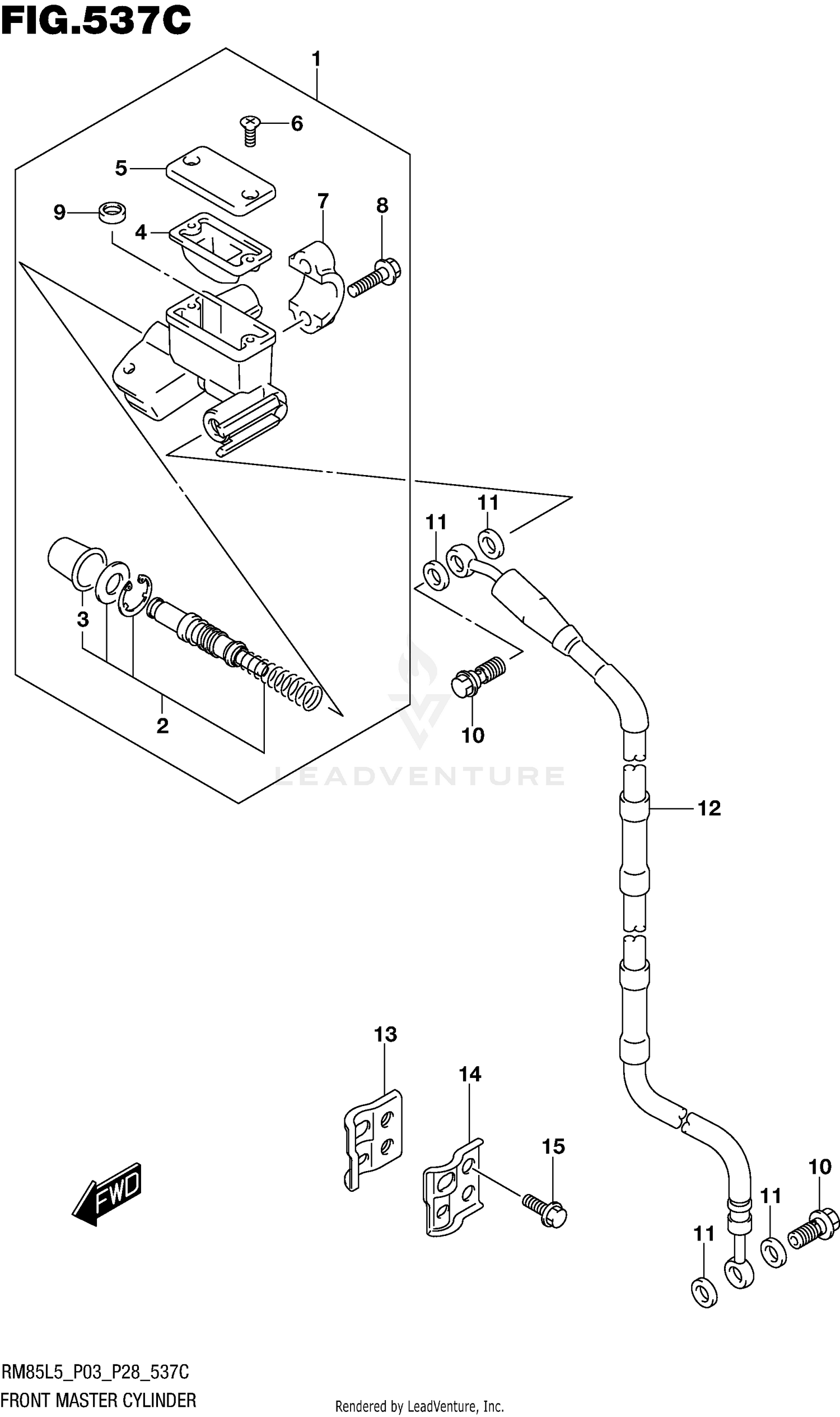 FRONT MASTER CYLINDER (RM85LL5 P28)