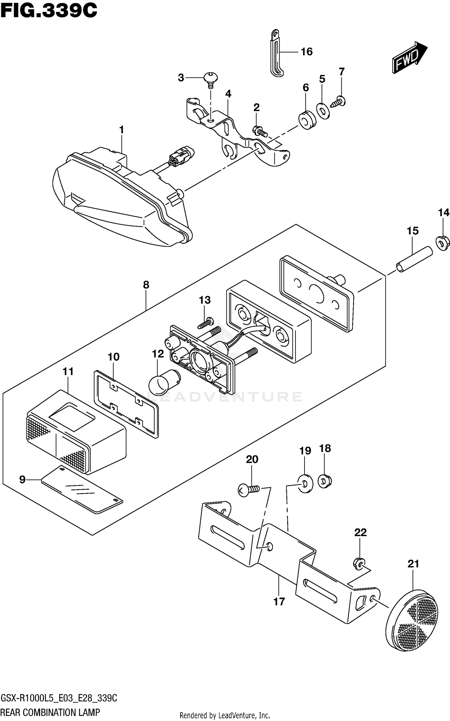 REAR COMBINATION LAMP (GSX-R1000L5 E33)