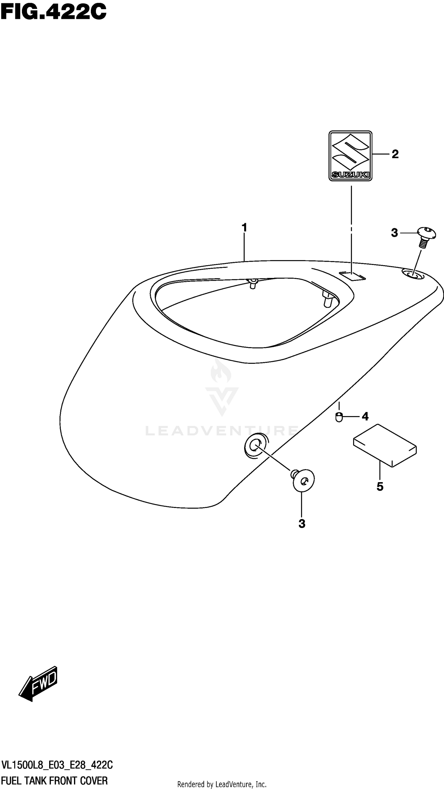 FUEL TANK FRONT COVER (VL1500BL8 E33)