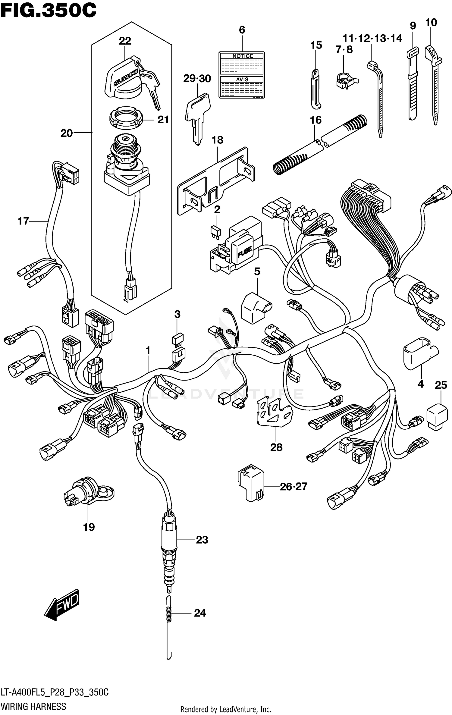WIRING HARNESS (LT-A400FZL5 P28)