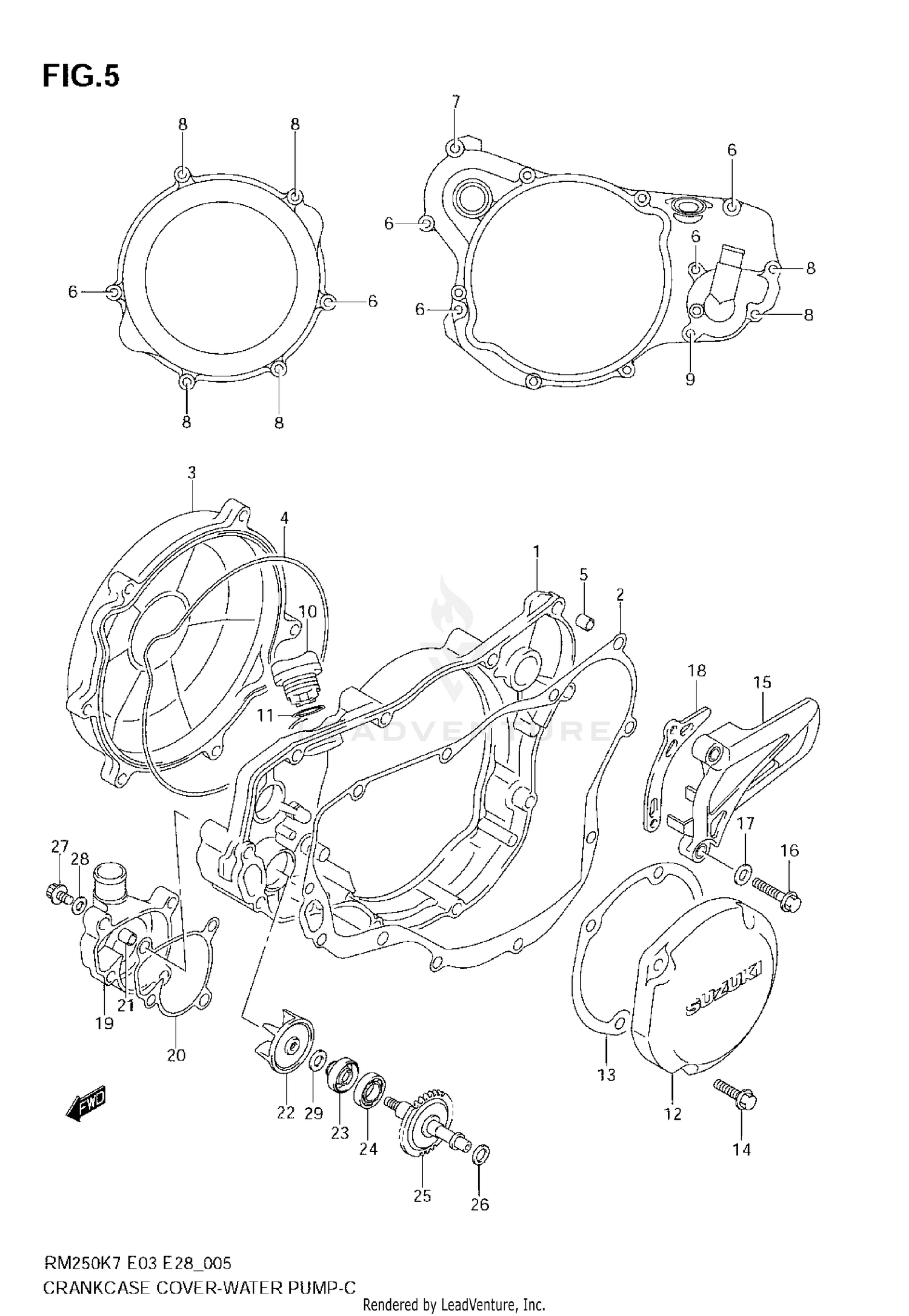 CRANKCASE COVER-WATER PUMP