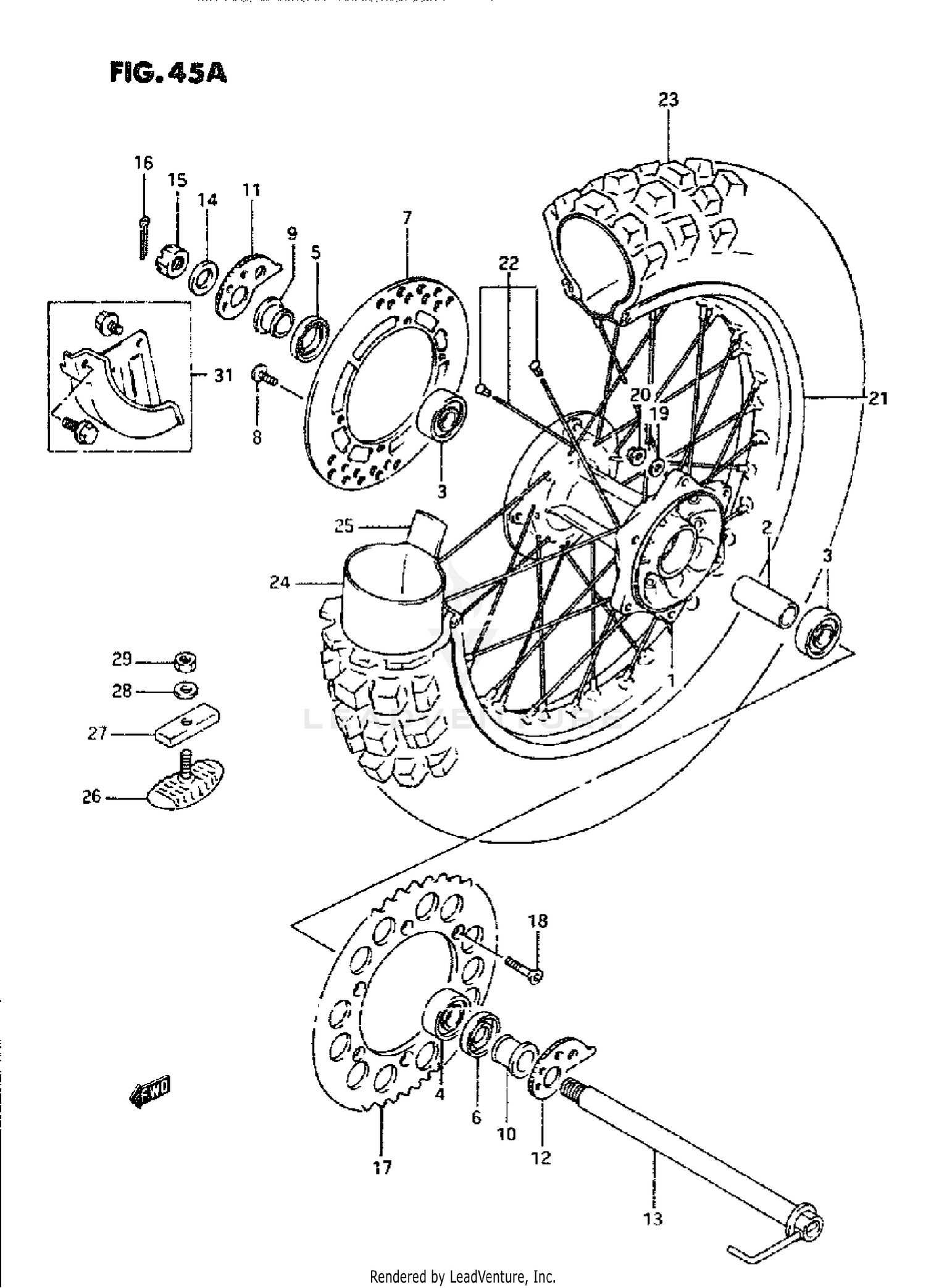 REAR WHEEL (MODEL R/S/T)