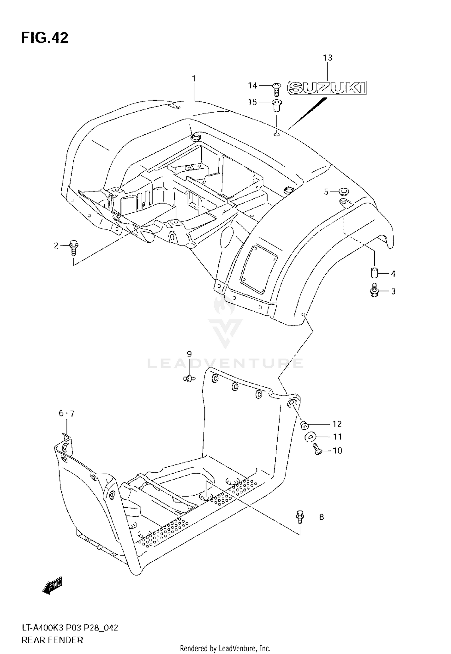 REAR FENDER (MODEL K3)