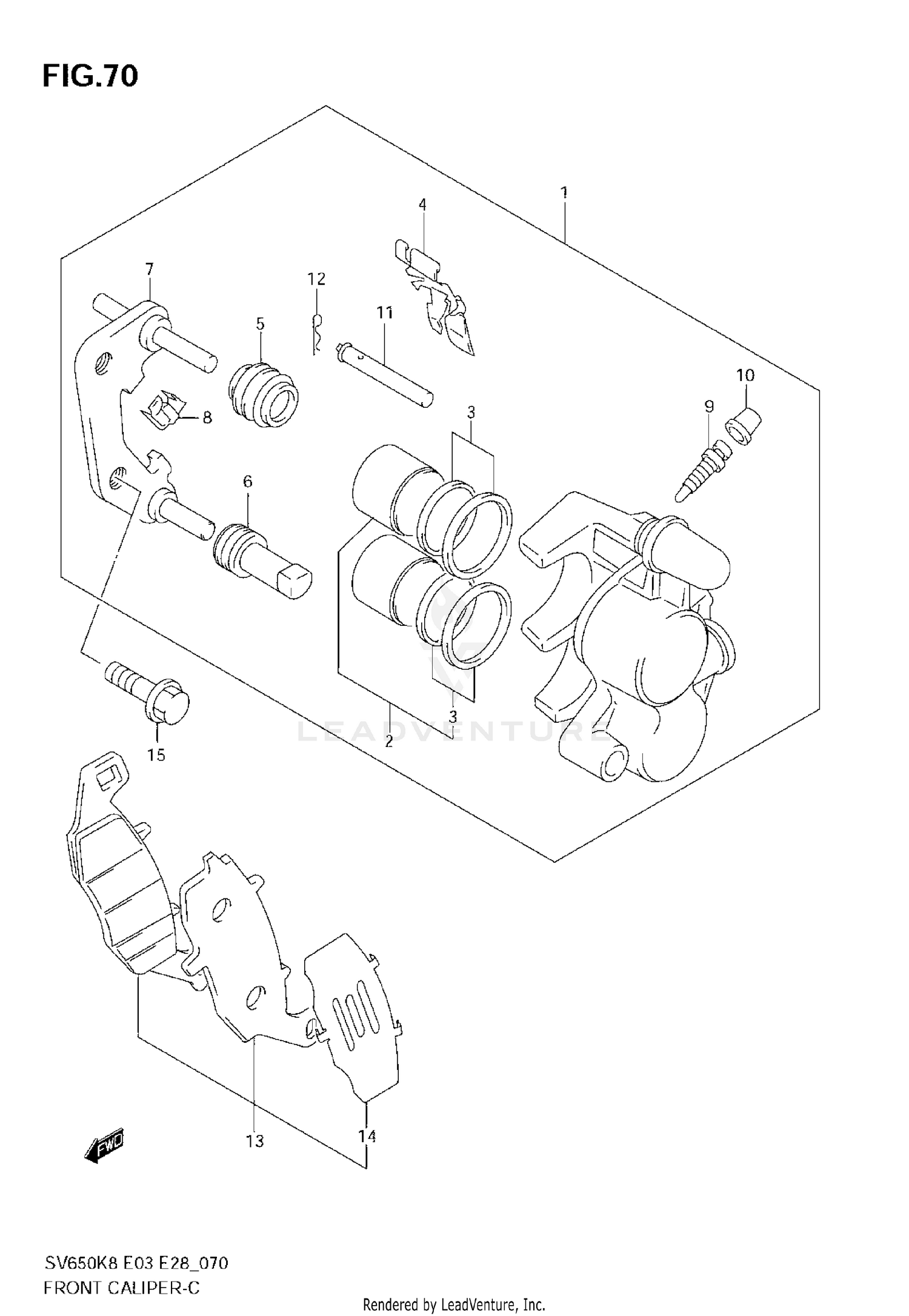 FRONT CALIPER (SV650K8/SK8)