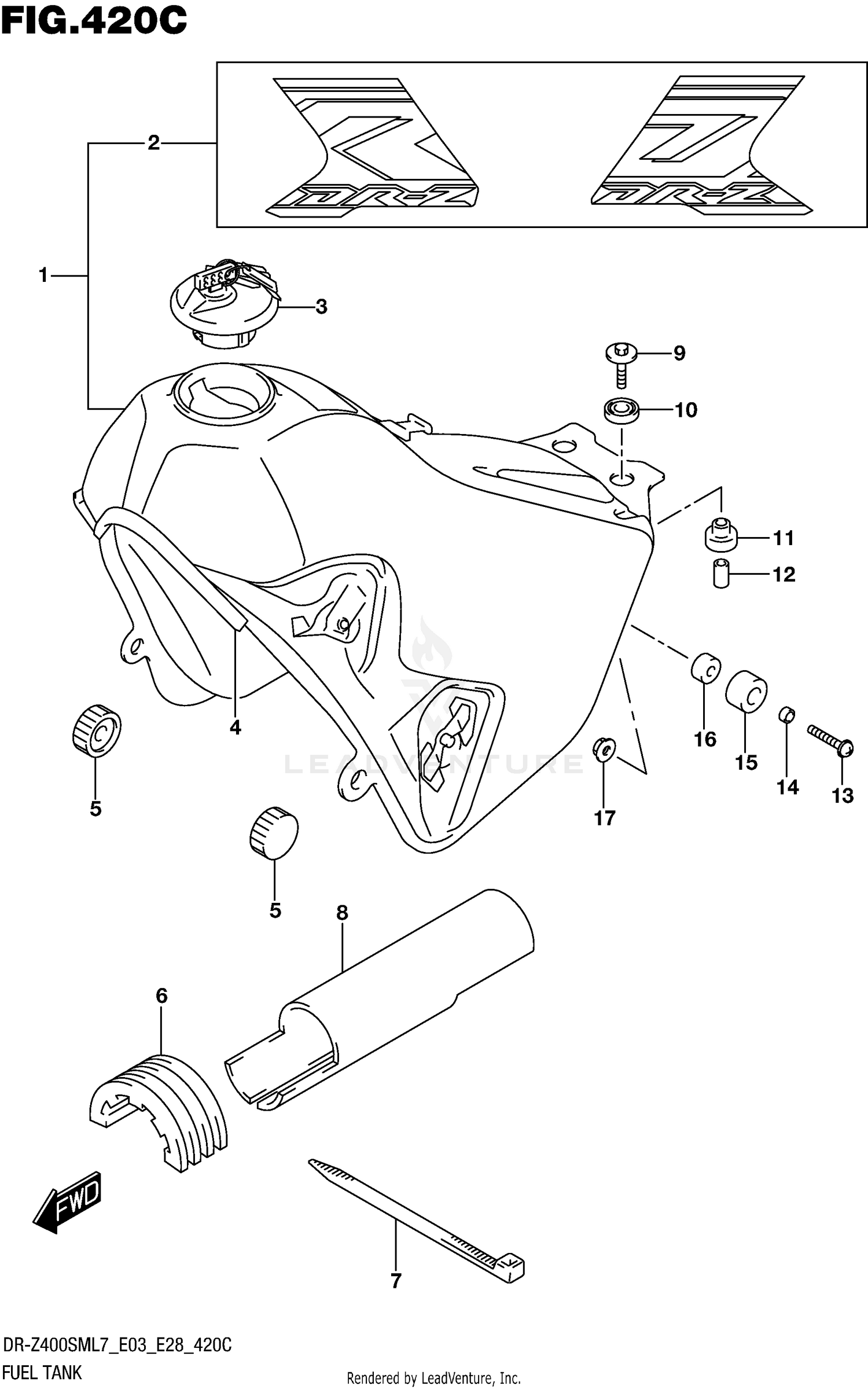 FUEL TANK (DR-Z400SML7 E33)