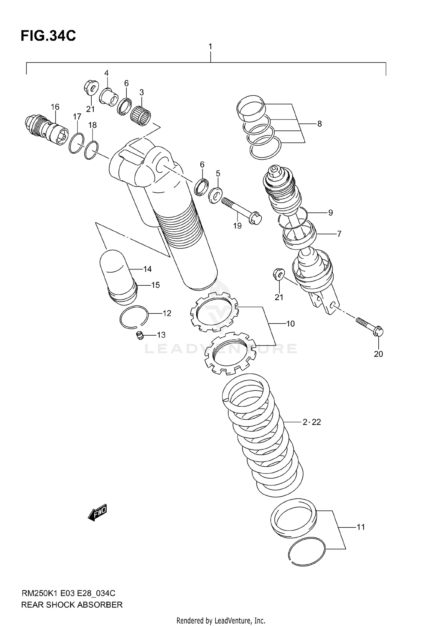 REAR SHOCK ABSORBER (MODEL K6)