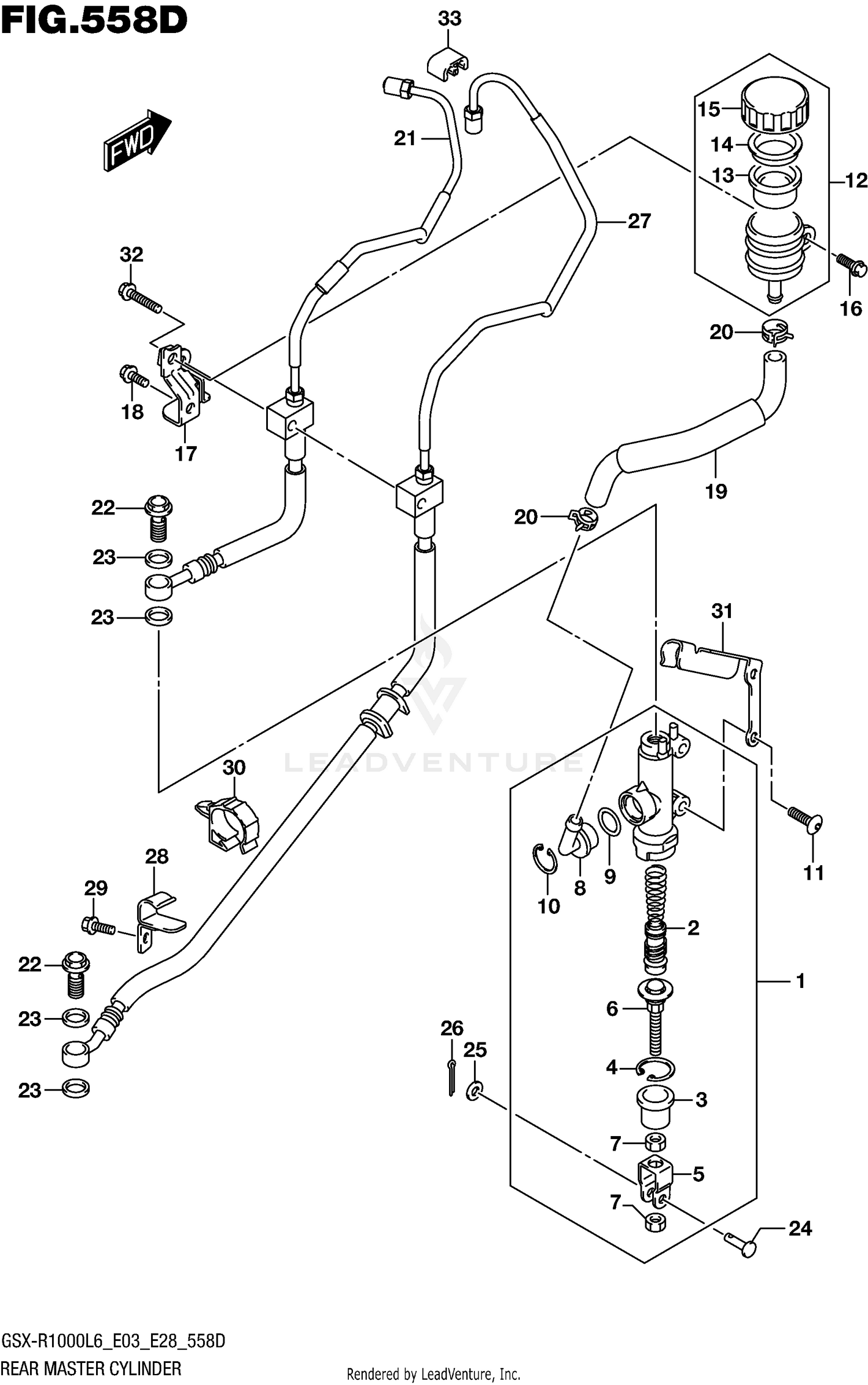 REAR MASTER CYLINDER (GSX-R1000AL6 E28)
