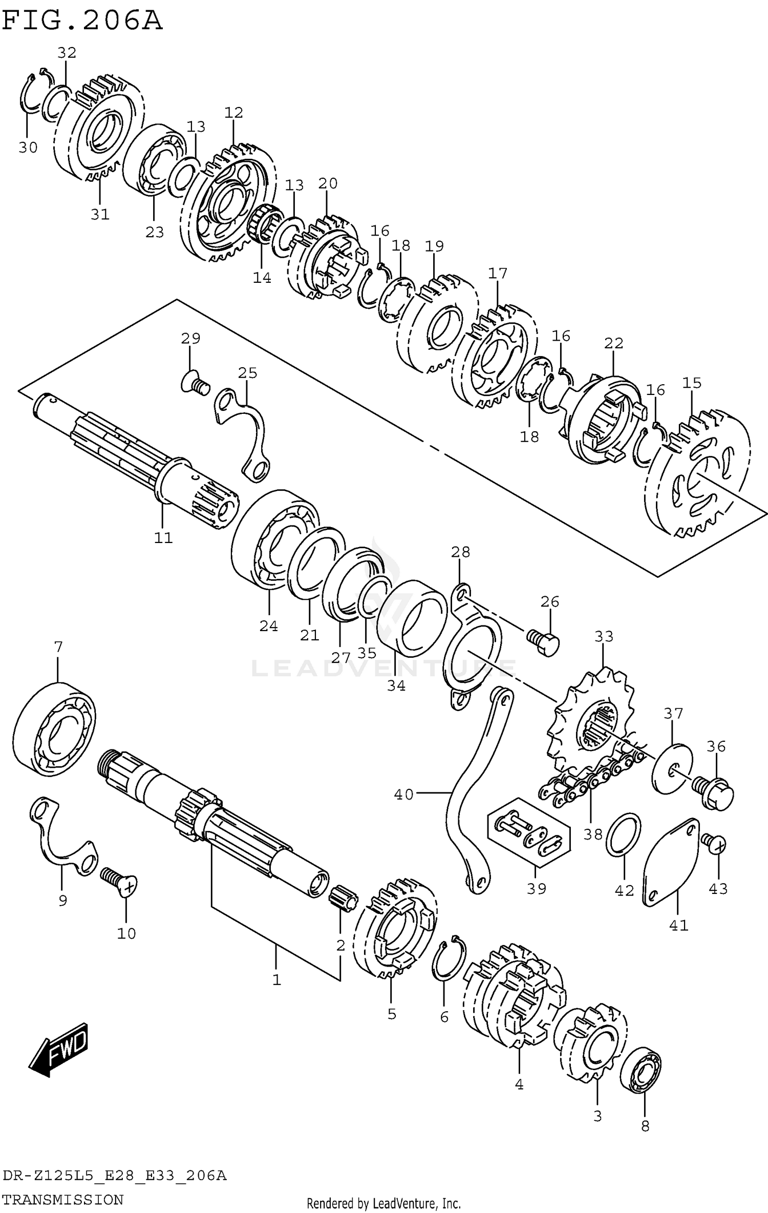 TRANSMISSION (DR-Z125L5 E28)