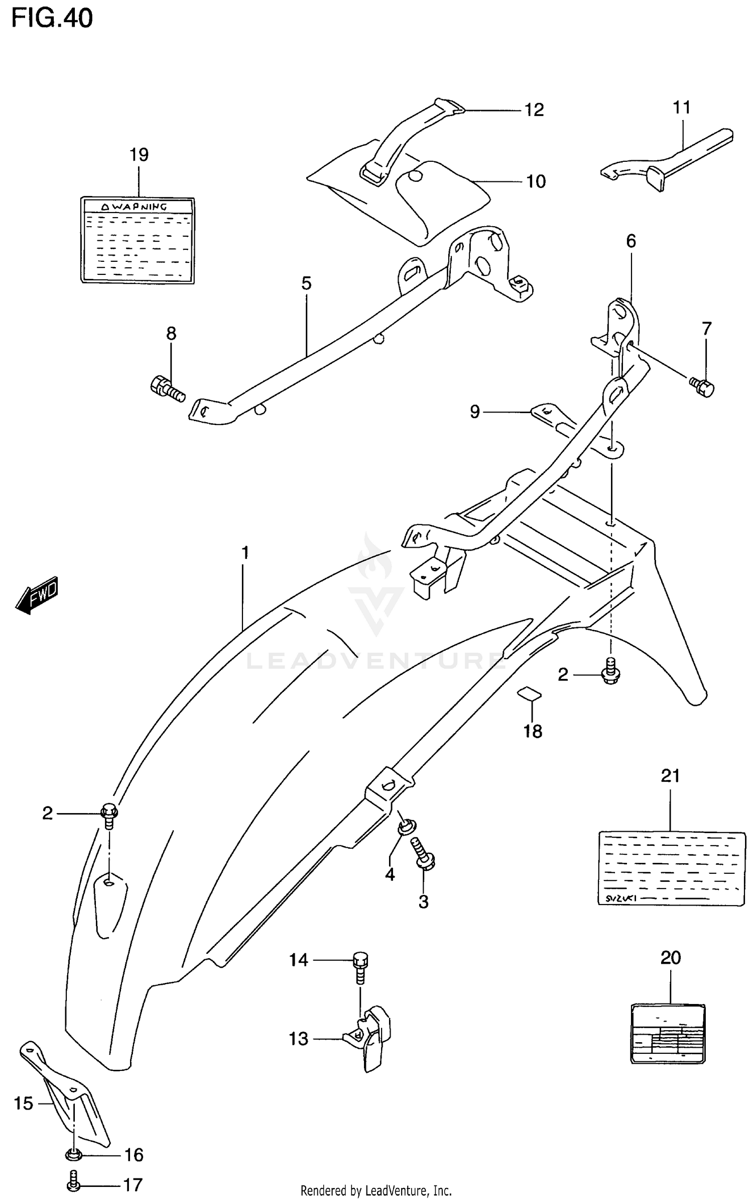 REAR FENDER (MODEL V/W/X)