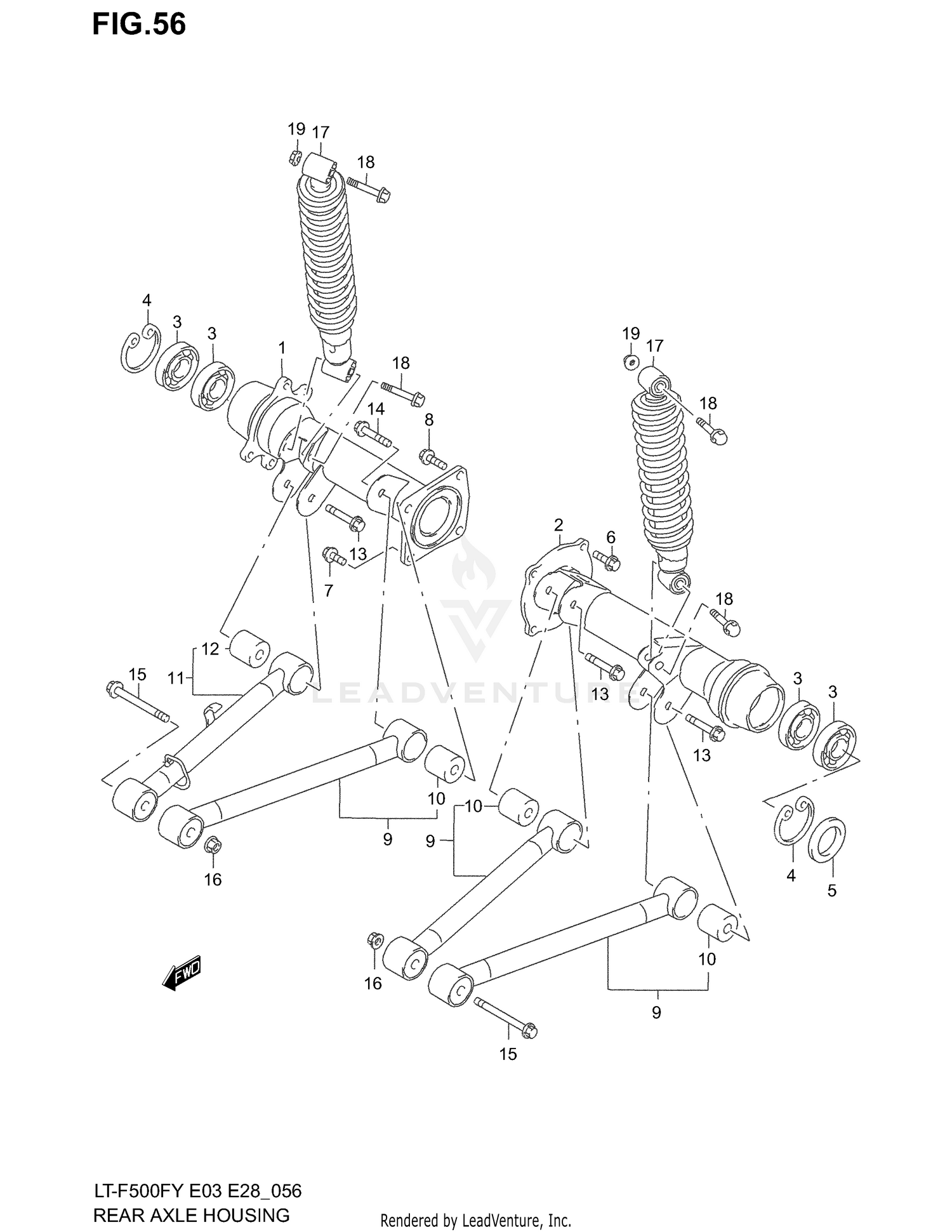 REAR AXLE HOUSING (MODEL W/X)