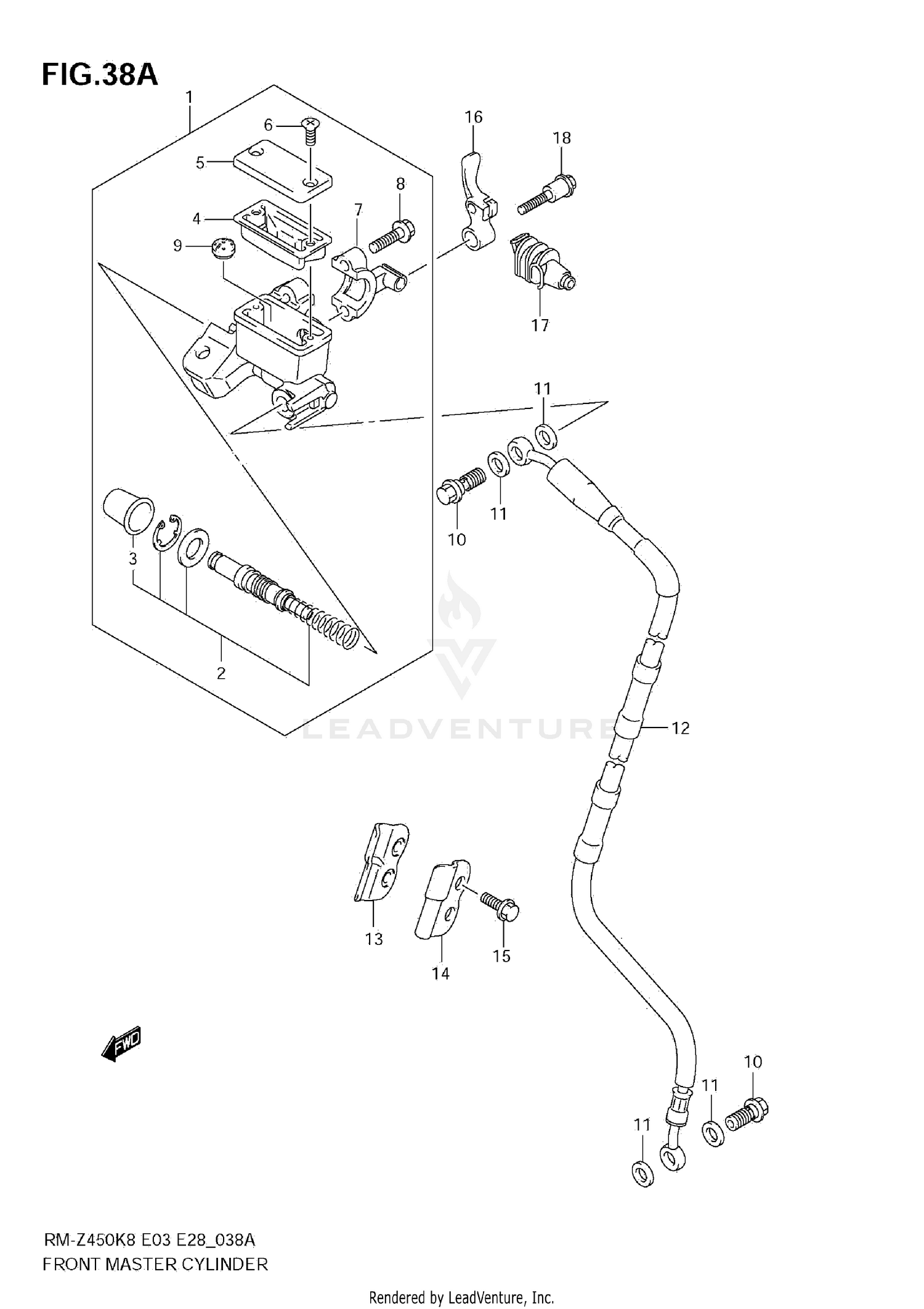 FRONT MASTER CYLINDER (RM-Z450 L1)