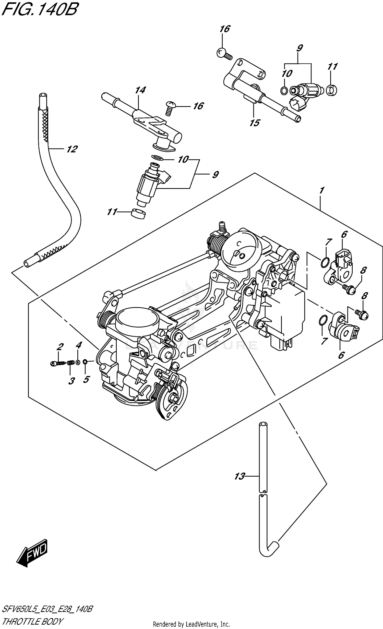 THROTTLE BODY (SFV650L5 E28)