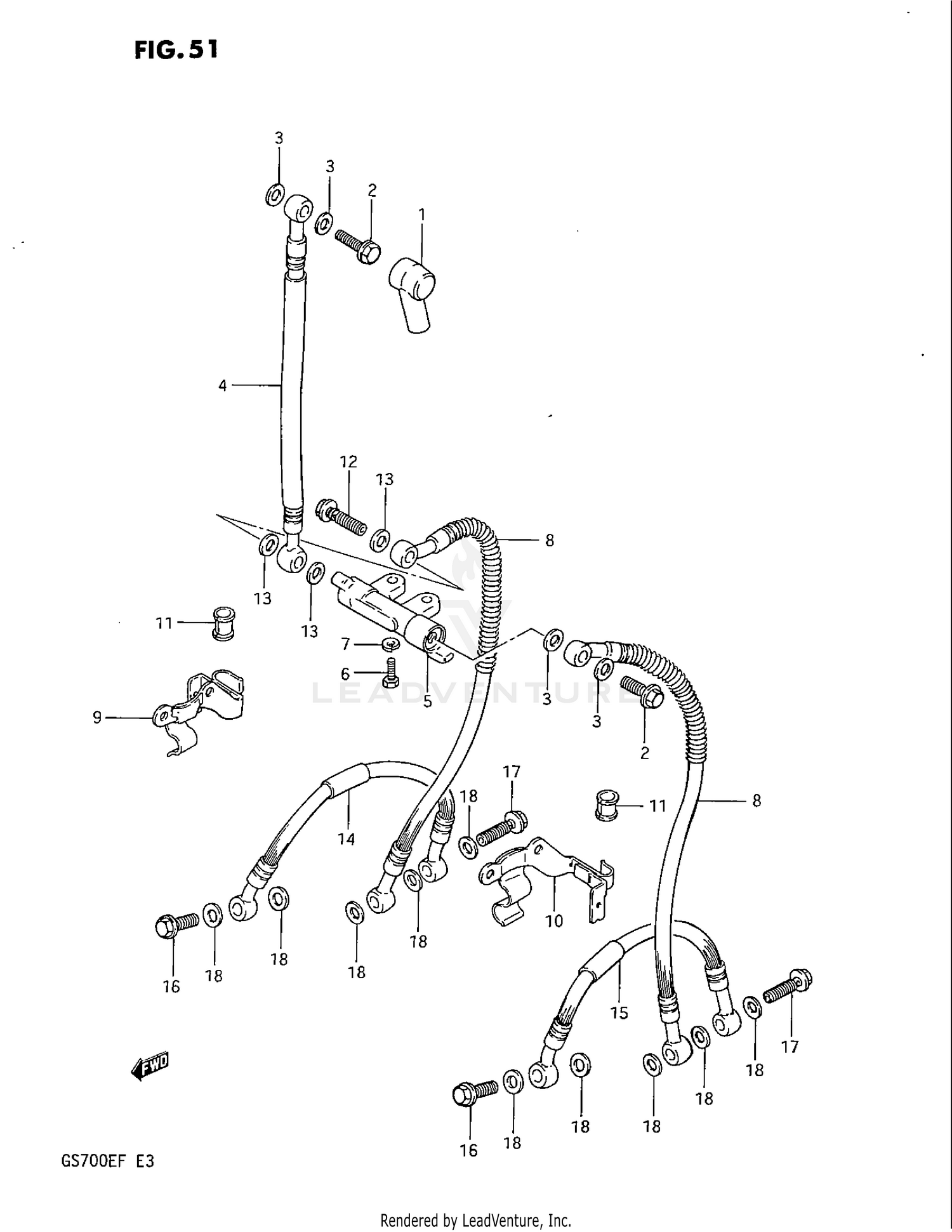 FRONT BRAKE HOSE (GS700ESF)