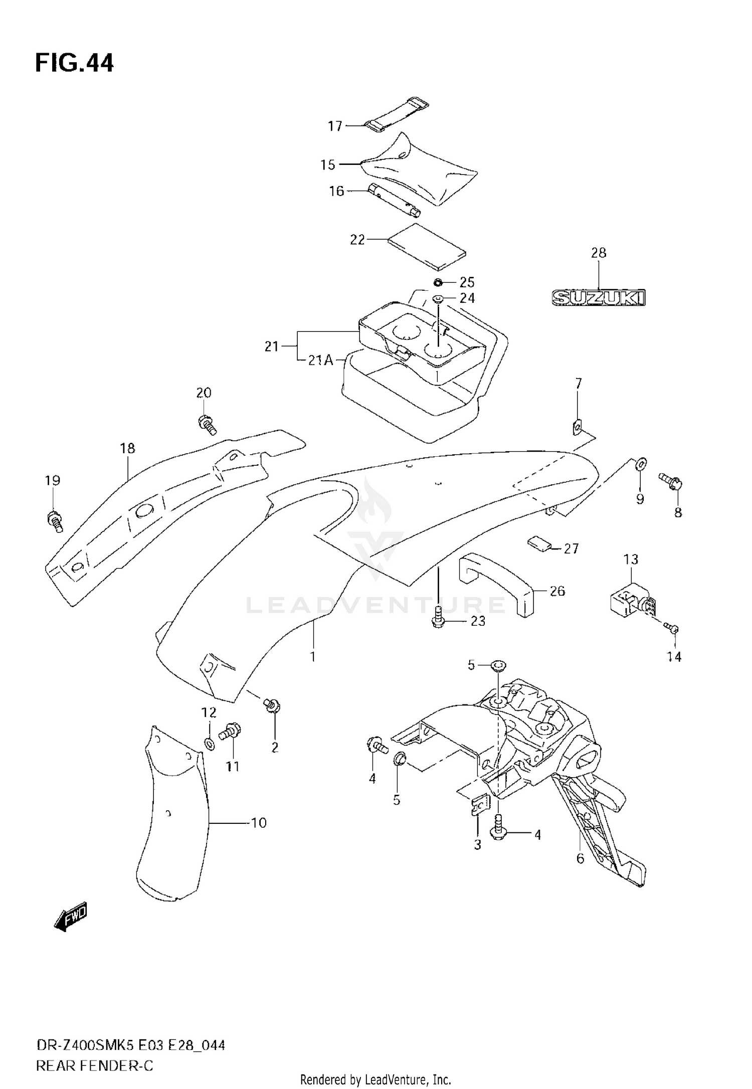 REAR FENDER (MODEL K5/K6)