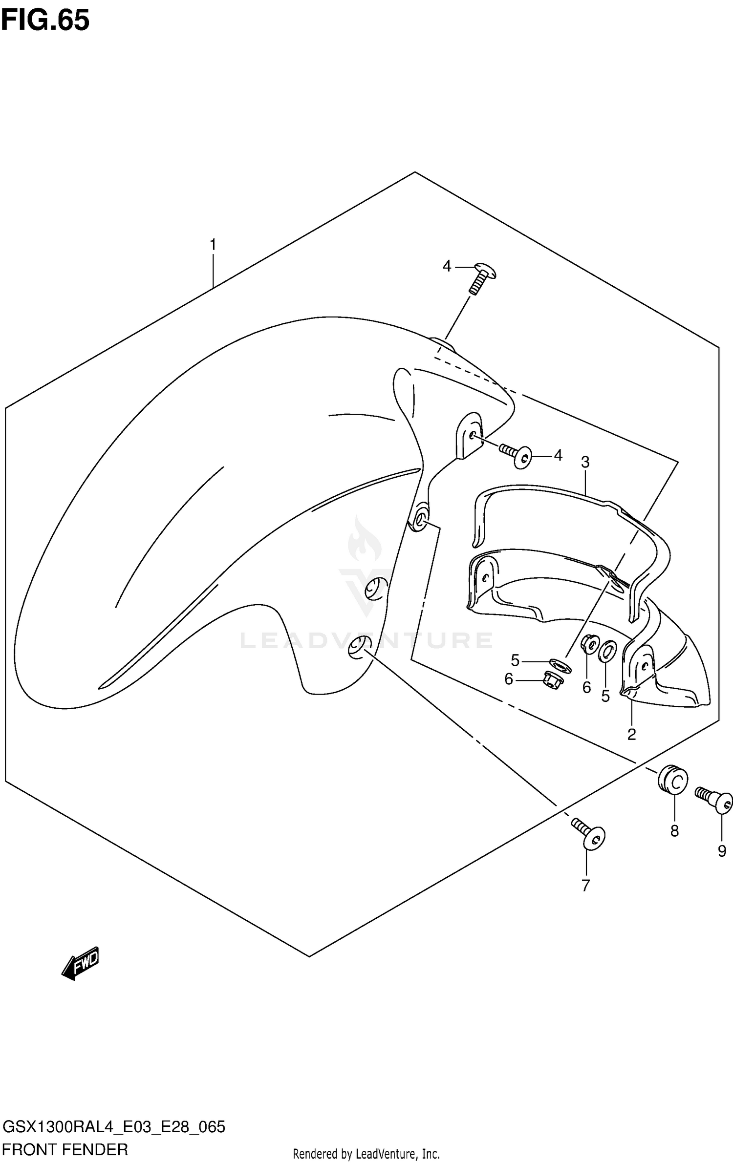 FRONT FENDER (GSX1300RAL4 E28)