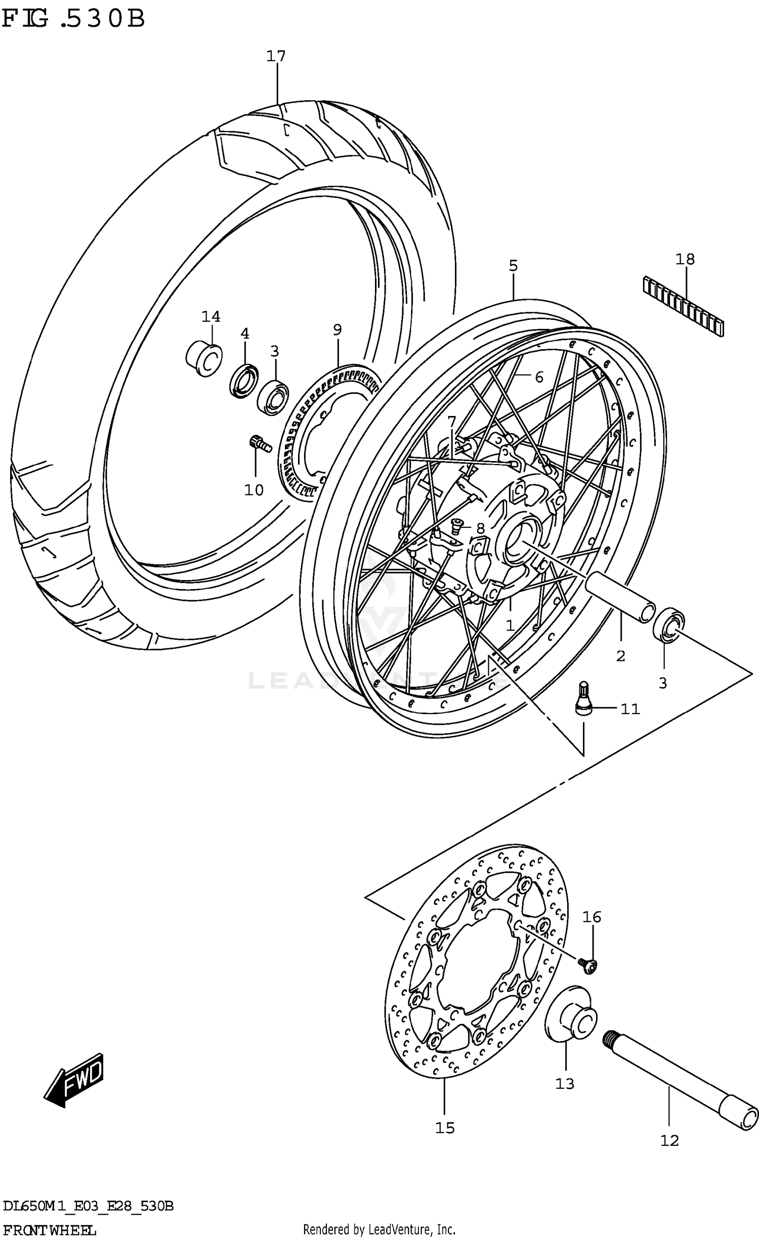 FRONT WHEEL (DL650XA)