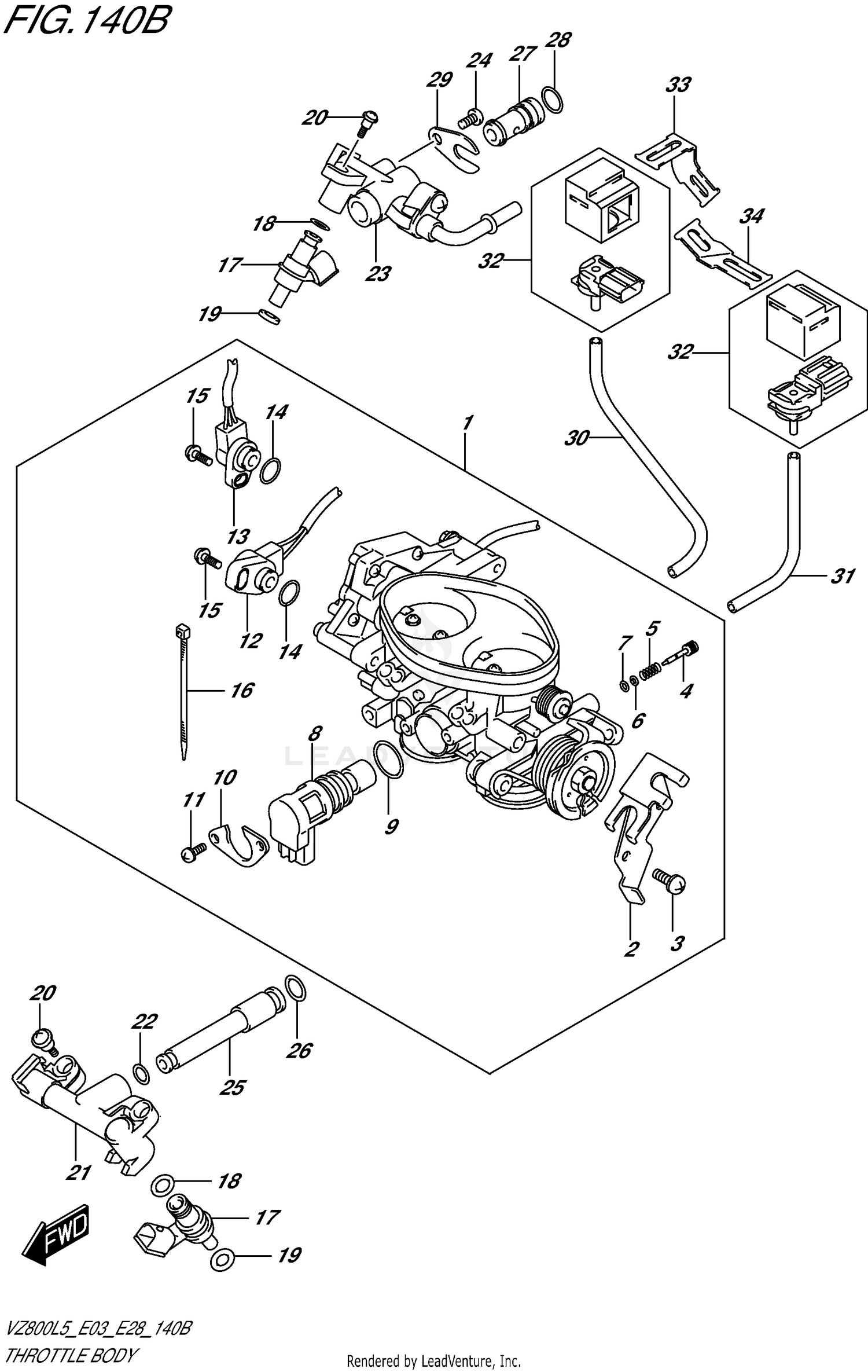 THROTTLE BODY (VZ800L5 E28)