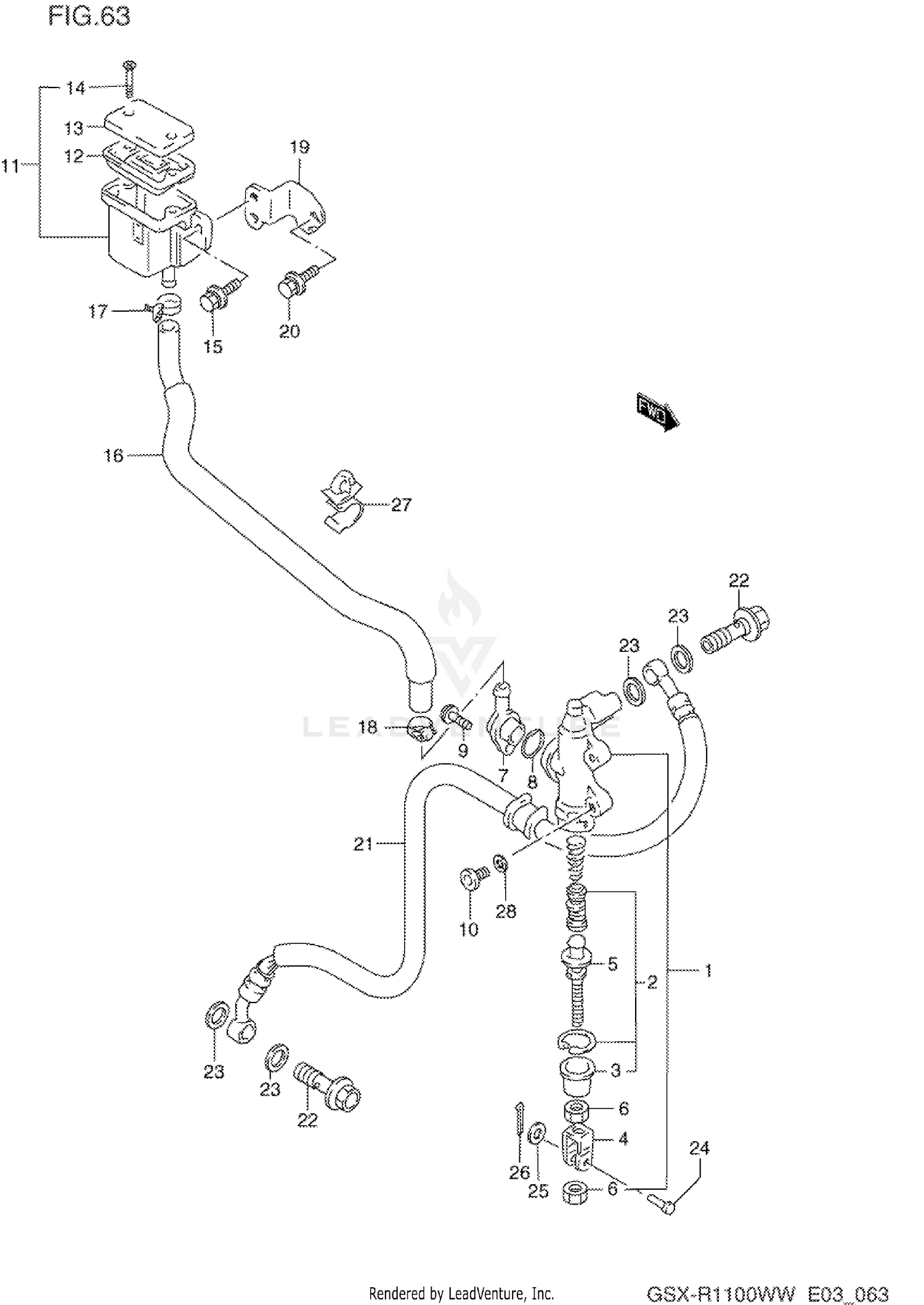 REAR MASTER CYLINDER (MODEL P/R)