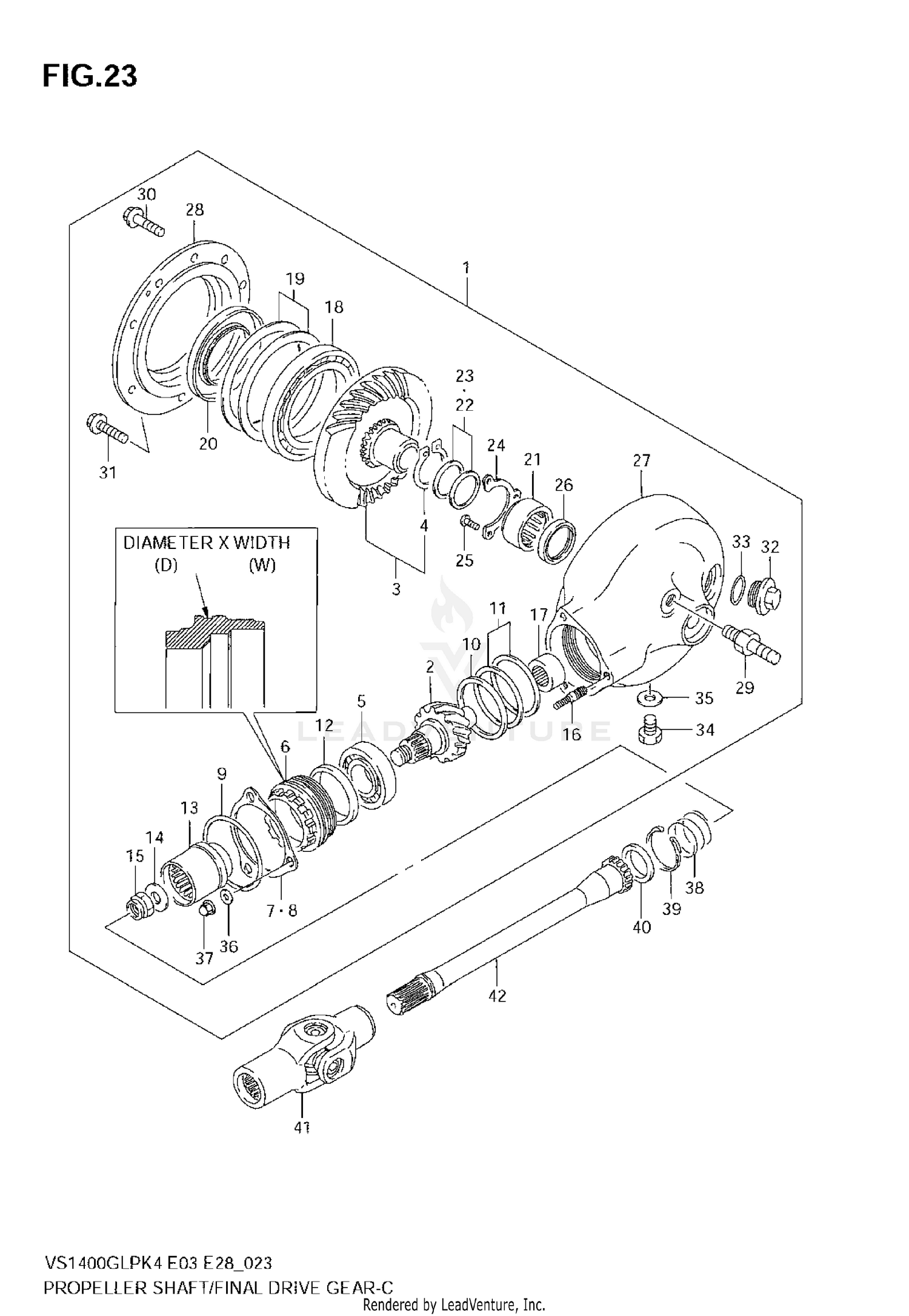 PROPELLER SHAFT - FINAL DRIVE GEAR