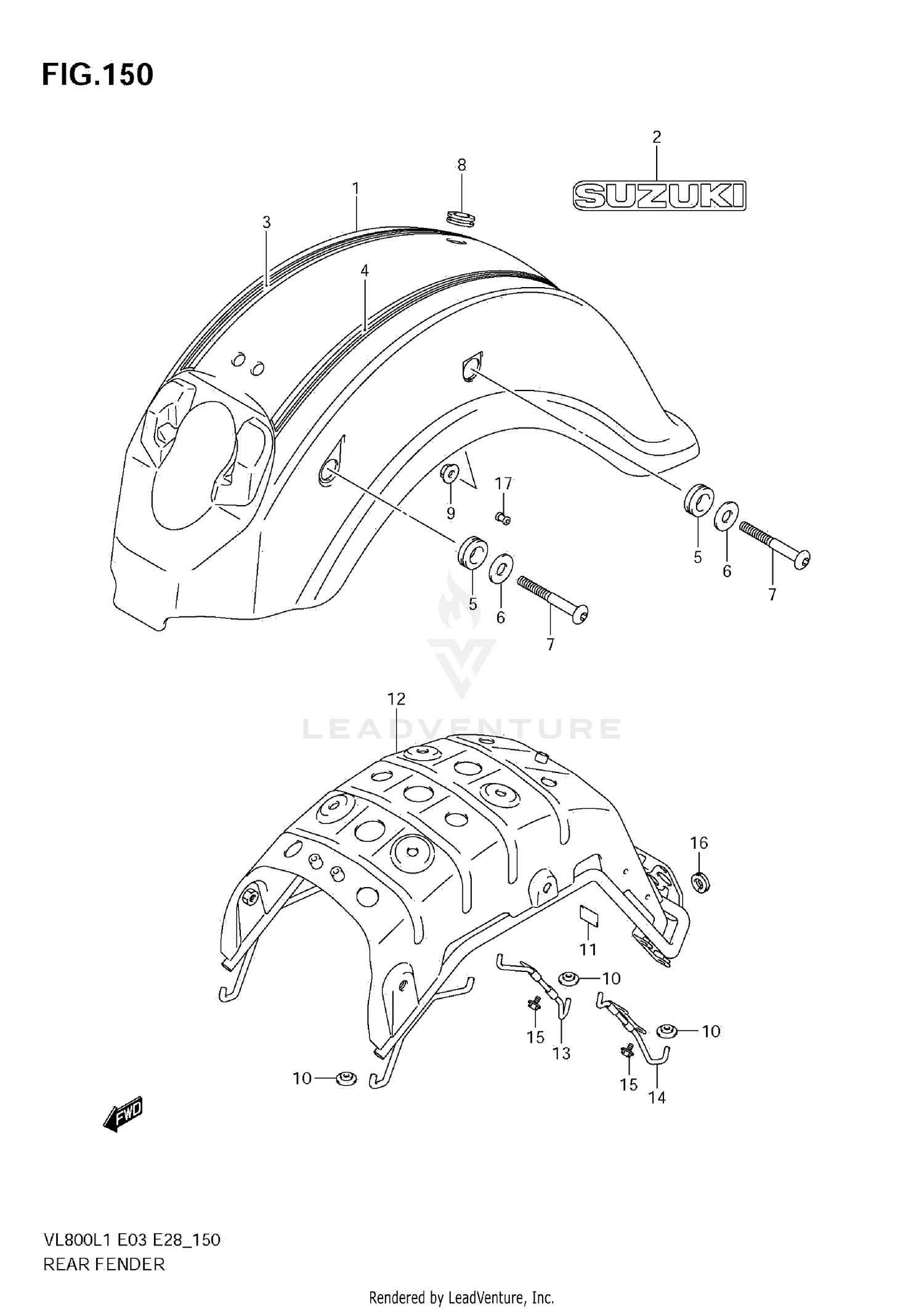 REAR FENDER (VL800C E33)