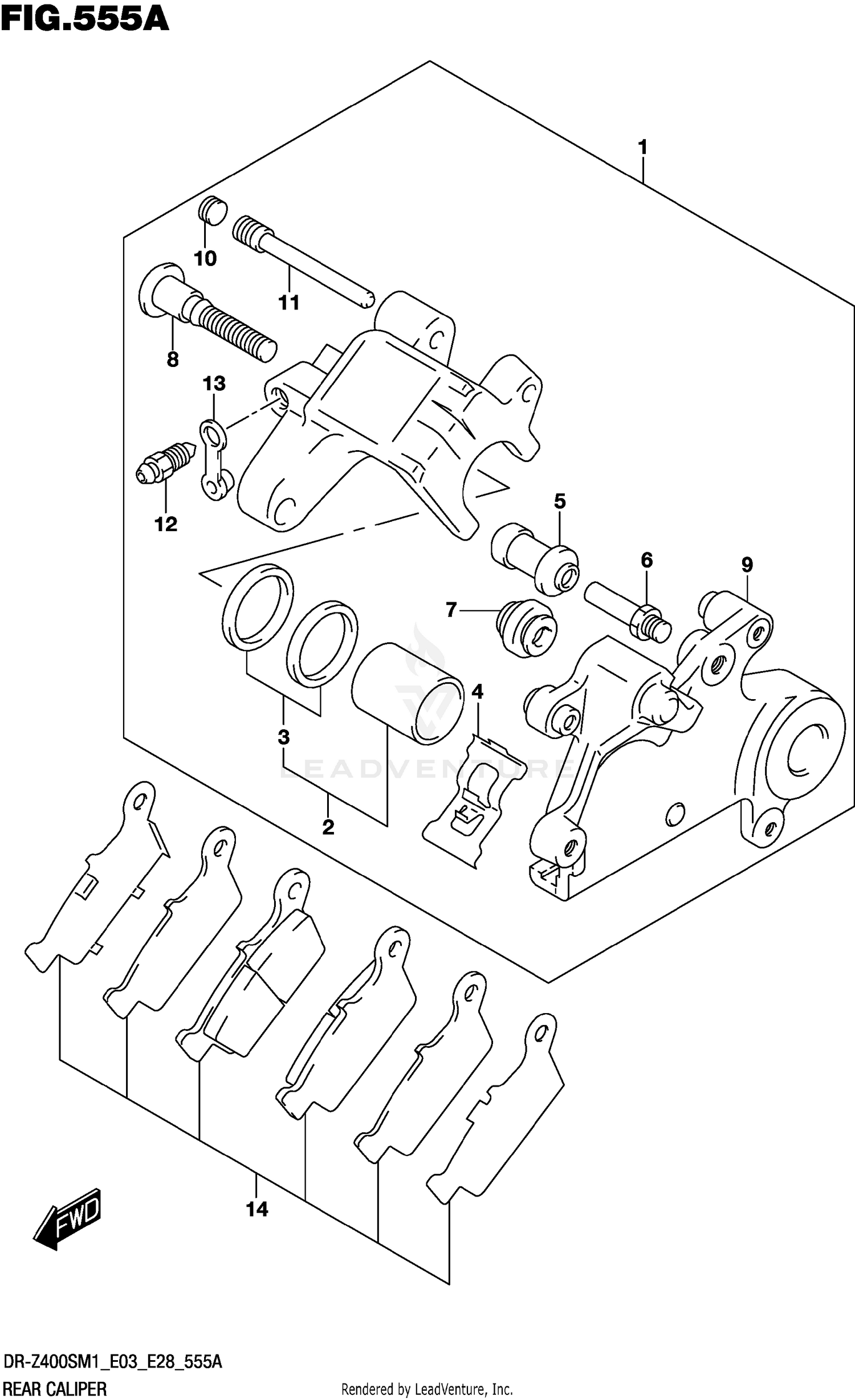 REAR CALIPER (DR-Z400S)