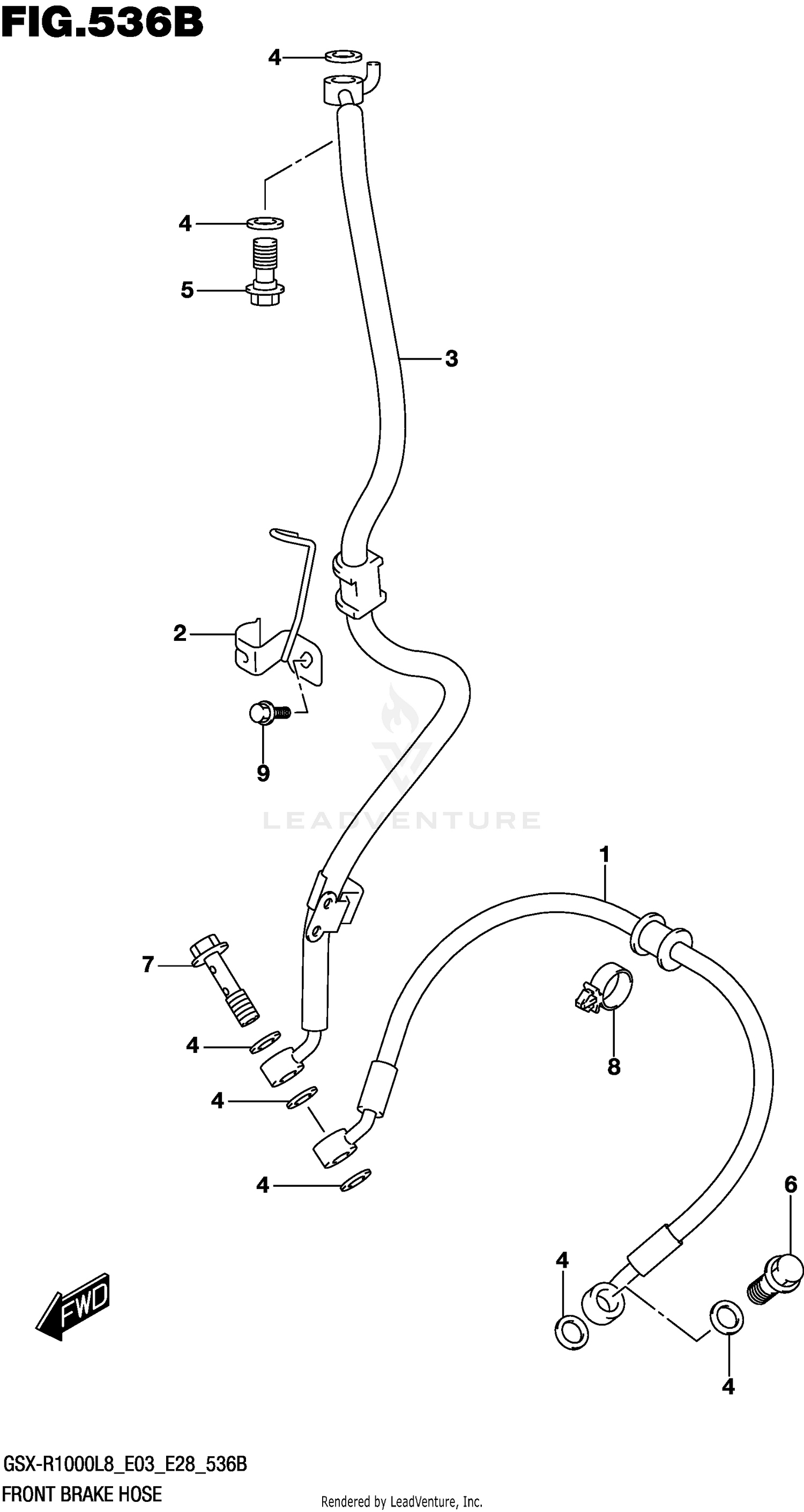 FRONT BRAKE HOSE (GSX-R1000L8 E33)