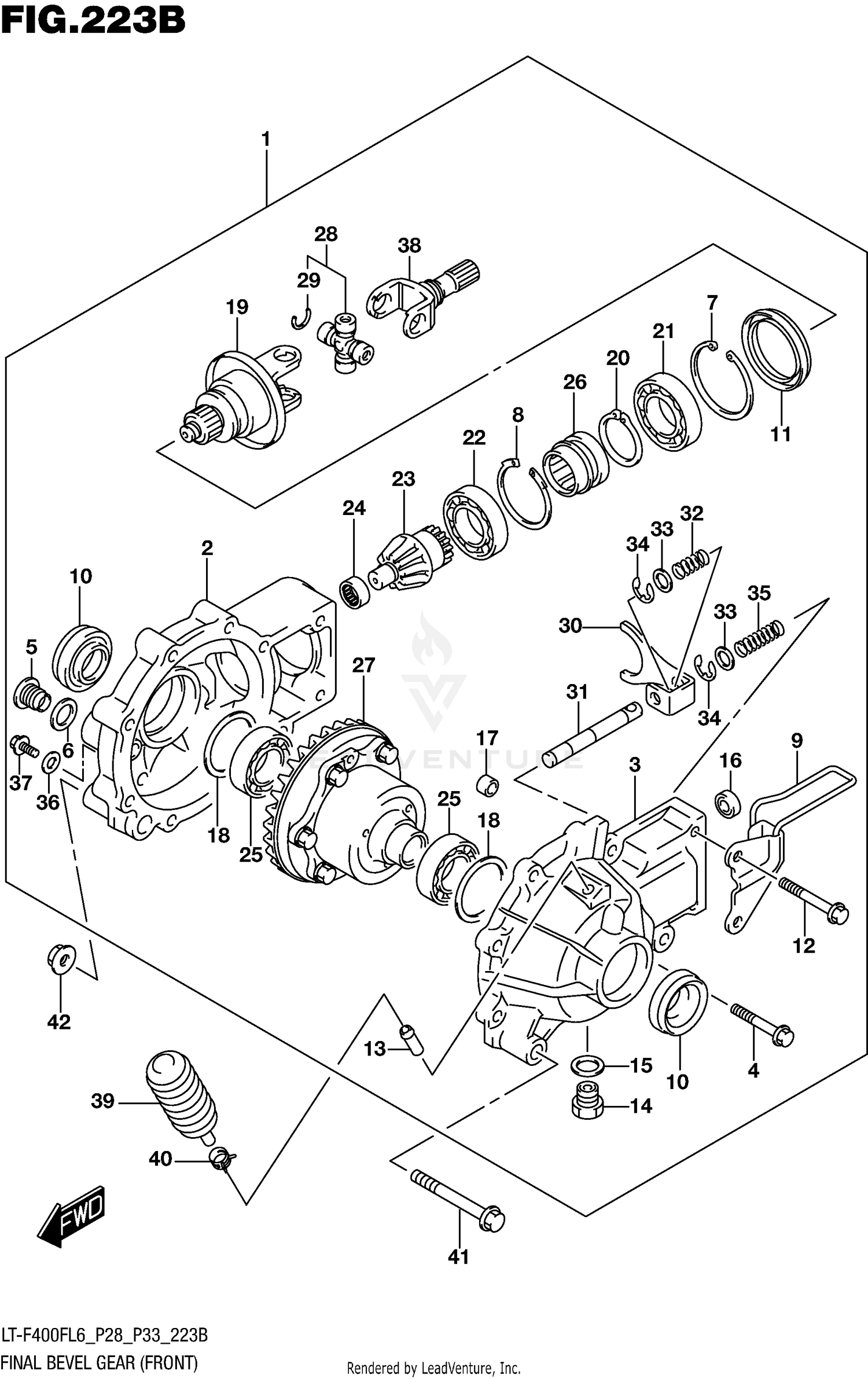 FINAL BEVEL GEAR (FRONT) (LT-F400FL6 P33)