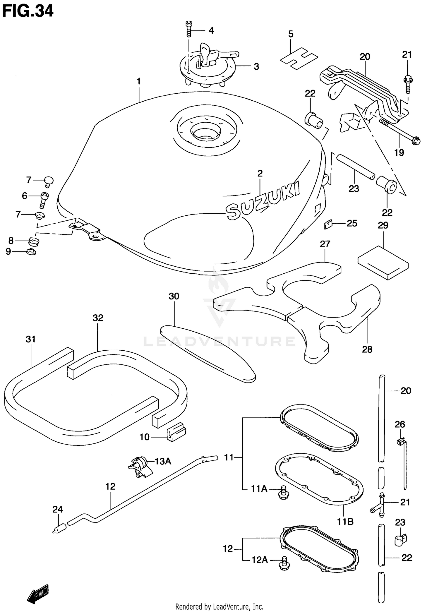 FUEL TANK (MODEL V/W/X)