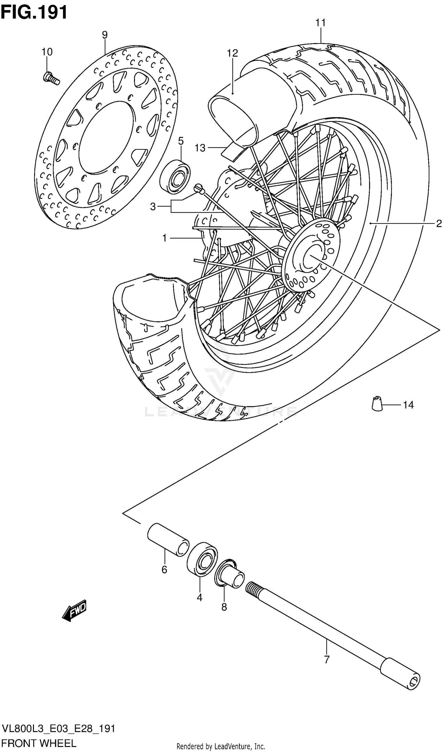 FRONT WHEEL (VL800L3 E03)