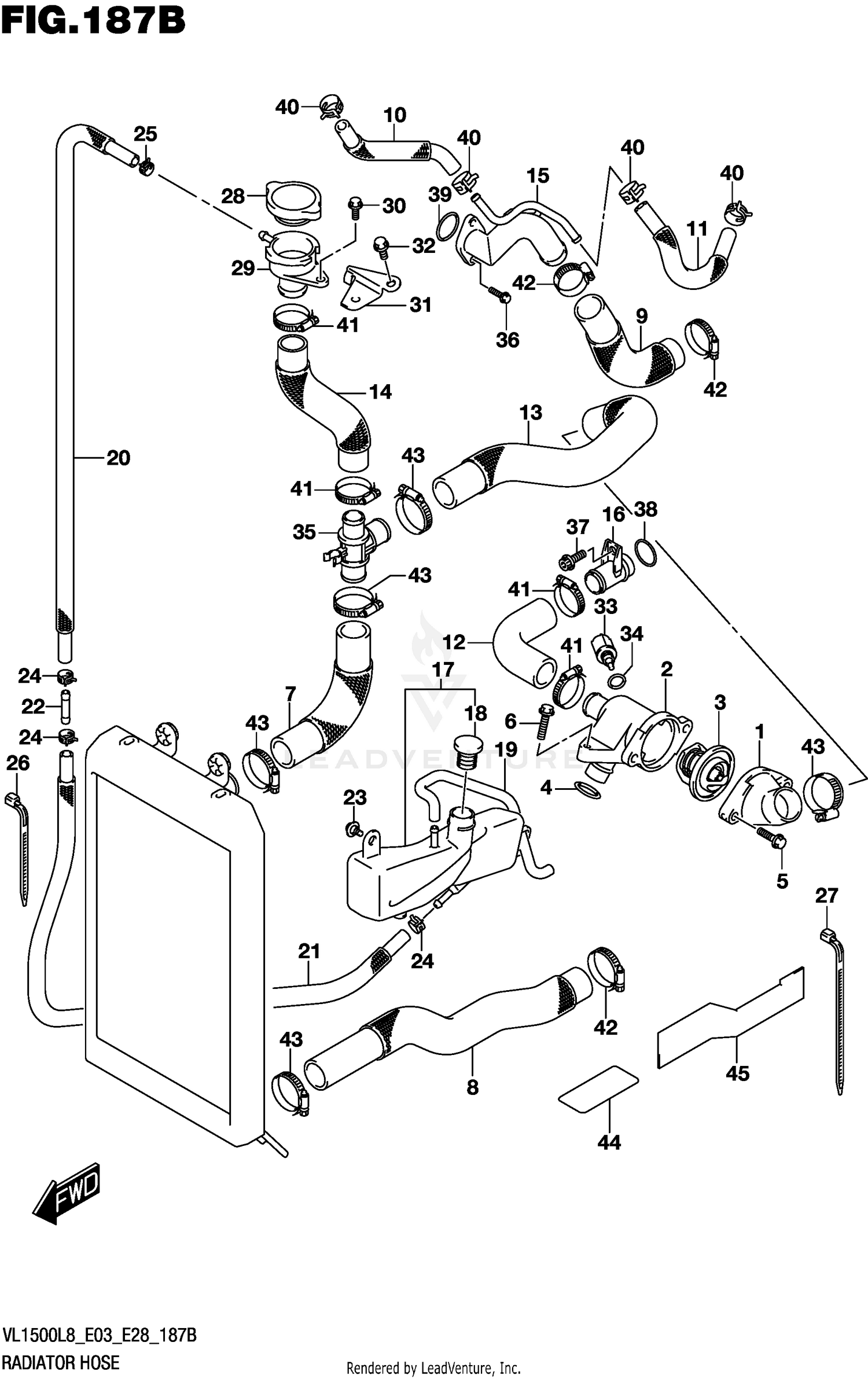 RADIATOR HOSE (VL1500BL8 E28)