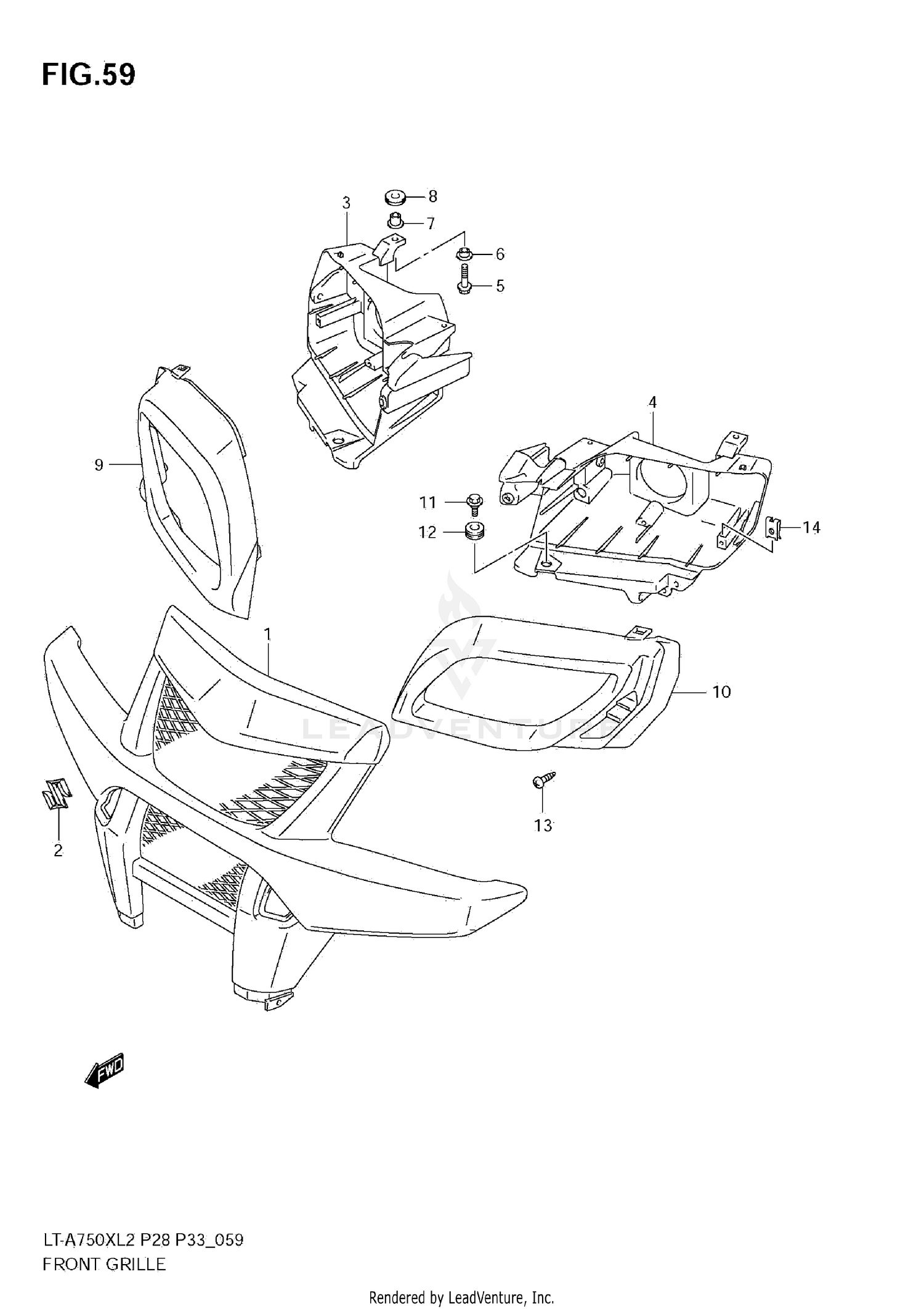 FRONT GRILLE (LT-A750X L2 E28)