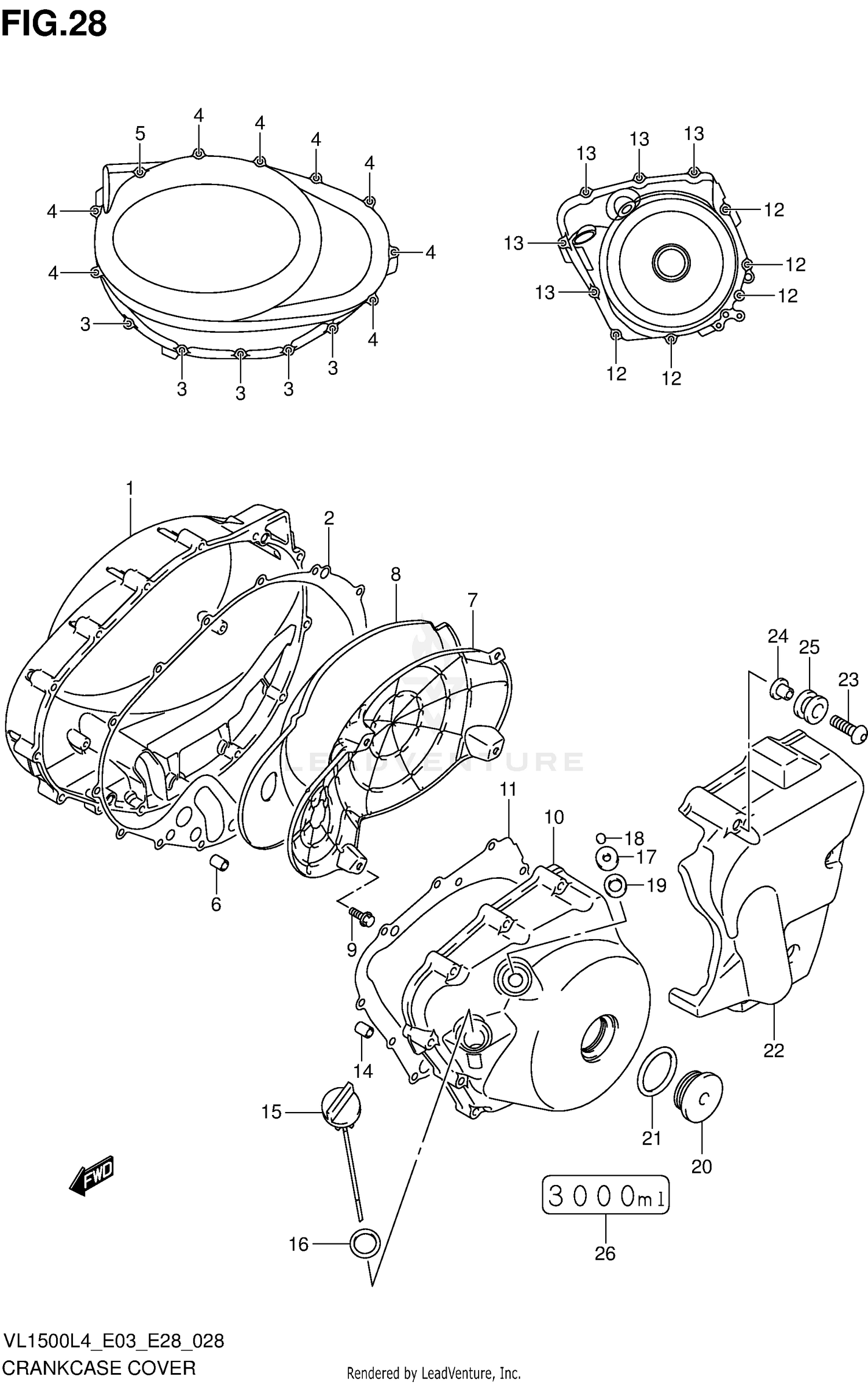 CRANKCASE COVER (VL1500L4 E33)
